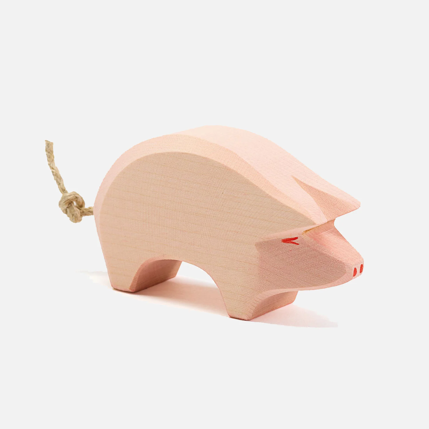 Handcrafted Wooden Pig Head Low - Pink - Image 2