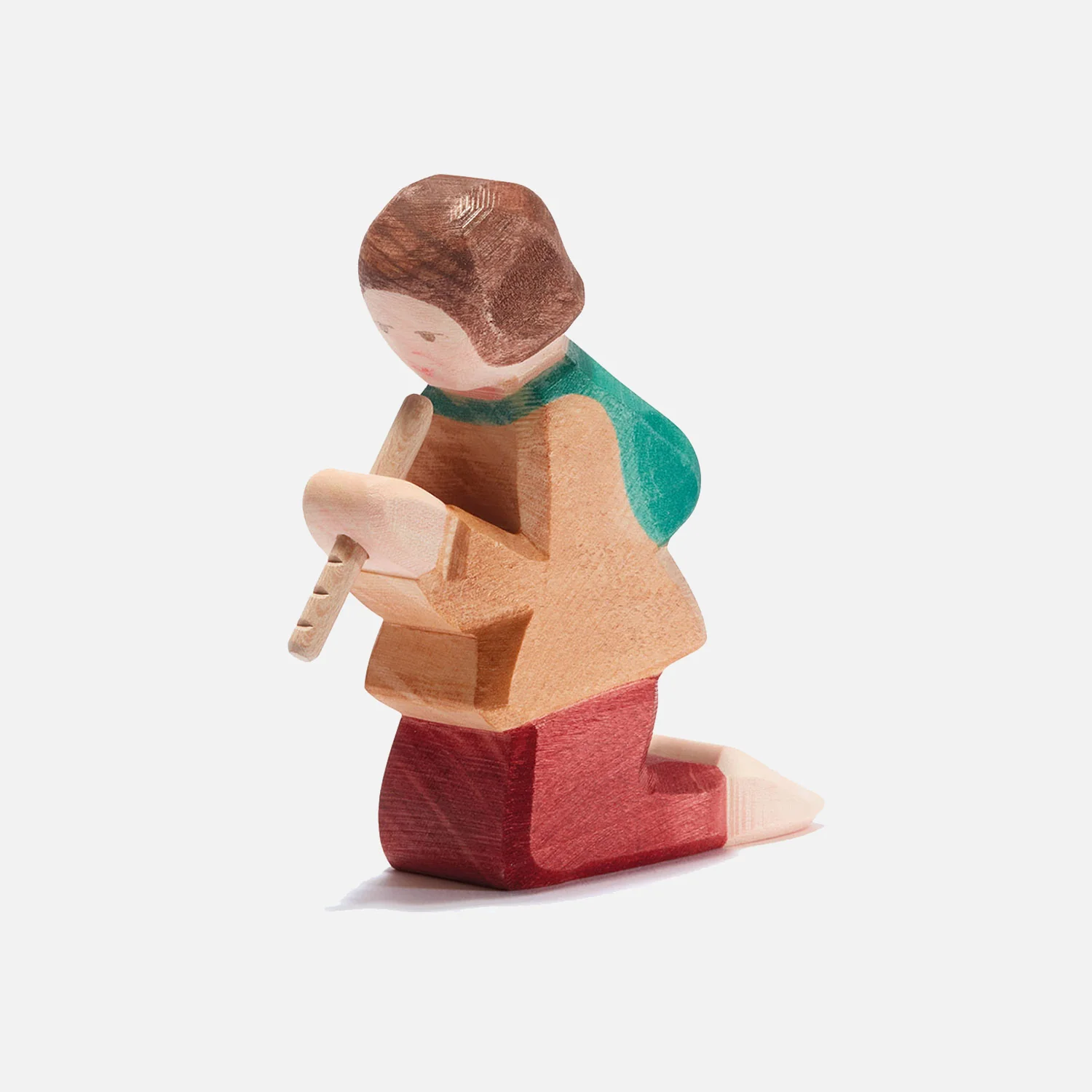 Handcrafted Wooden Shepherd Playing Flute - Image 2