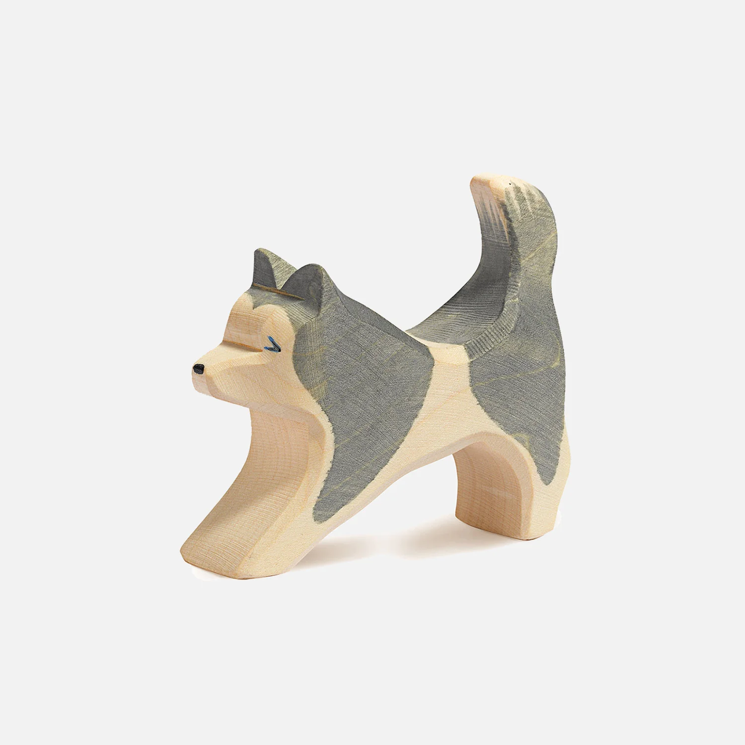 Handcrafted Wooden Sled Dog Running - Image 3