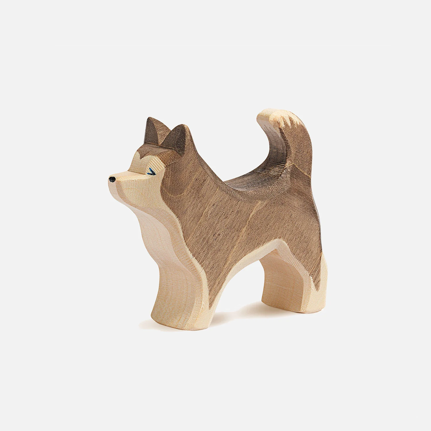 Handcrafted Wooden Sled Dog Standing - Image 3