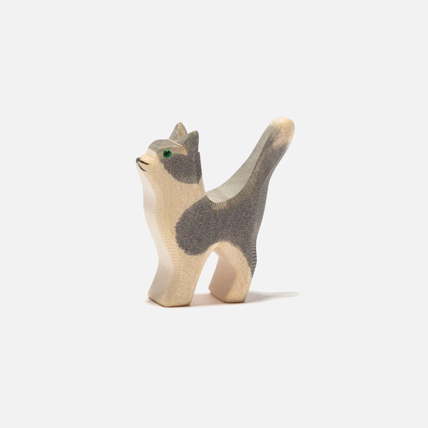 Handcrafted Wooden Small Cat Head up - Image 2