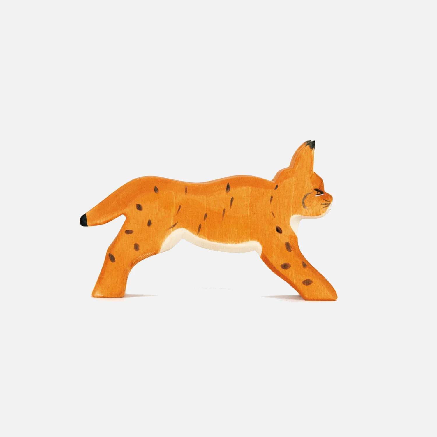 Handmade Wooden Lynx Running - Image 2