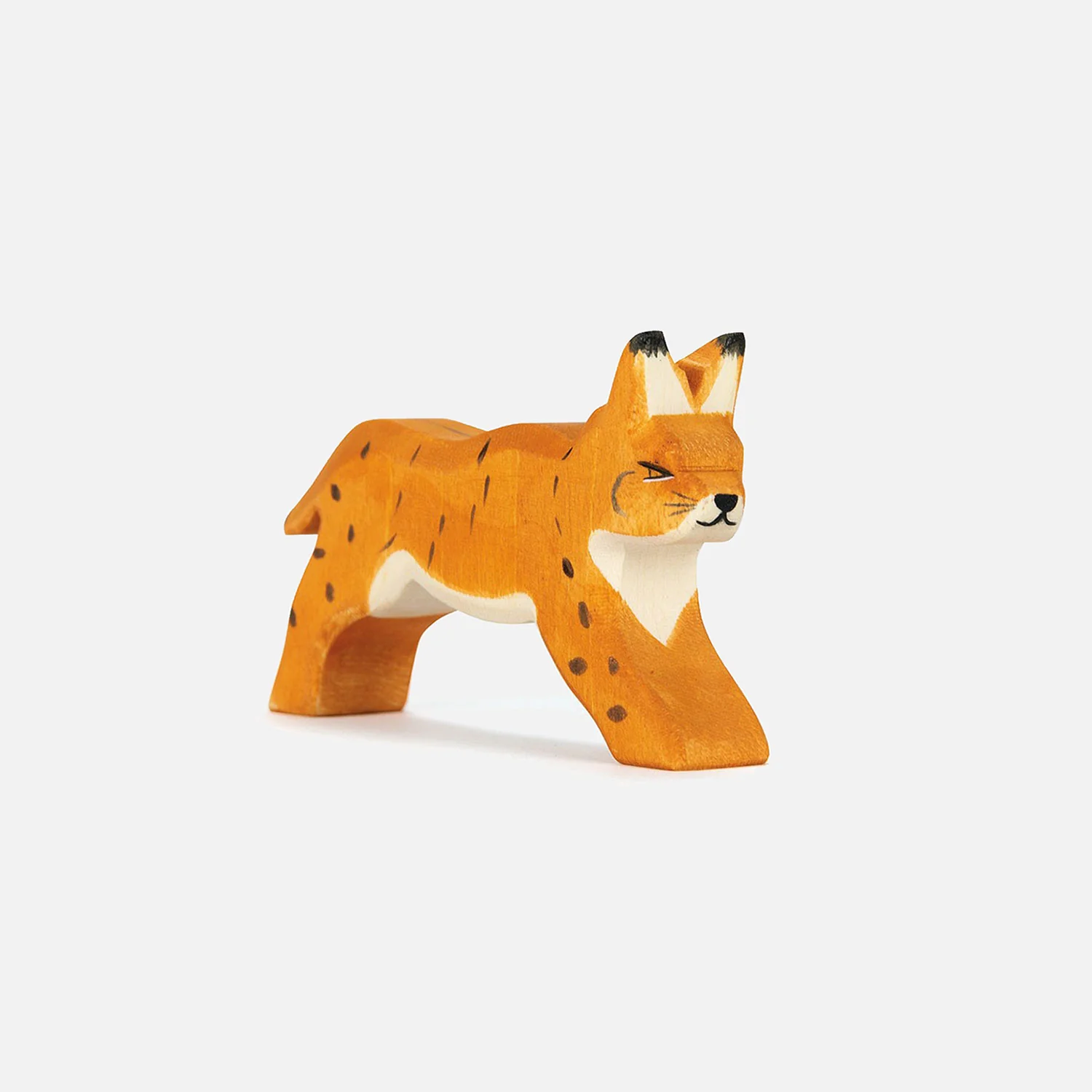 Handmade Wooden Lynx Running - Image 3