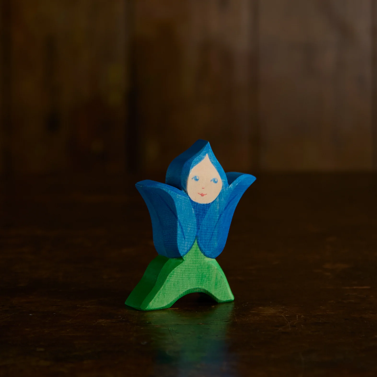 Handmade Wooden Flower Child - Gentian