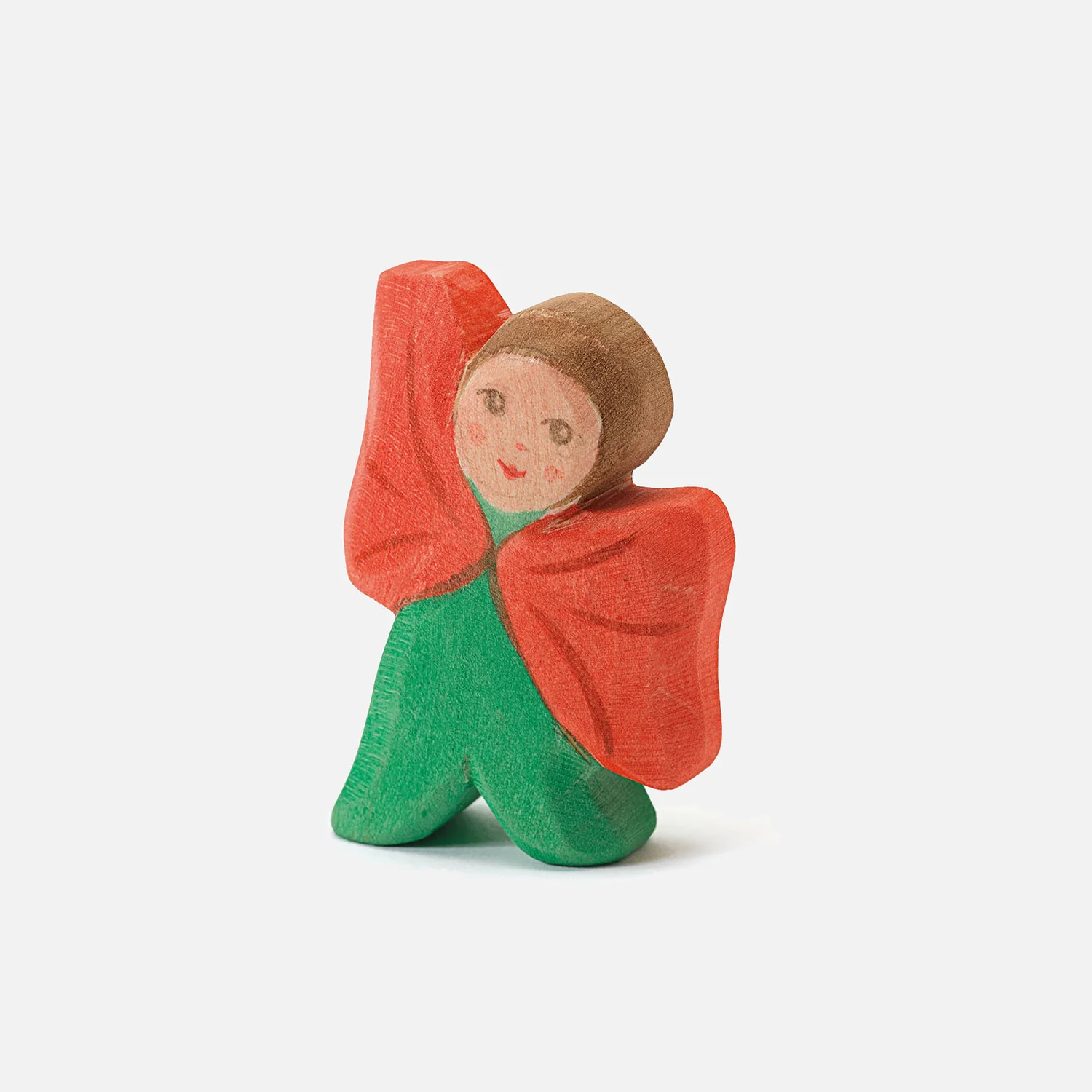 Handmade Wooden Flower Child - Poppy - Image 2