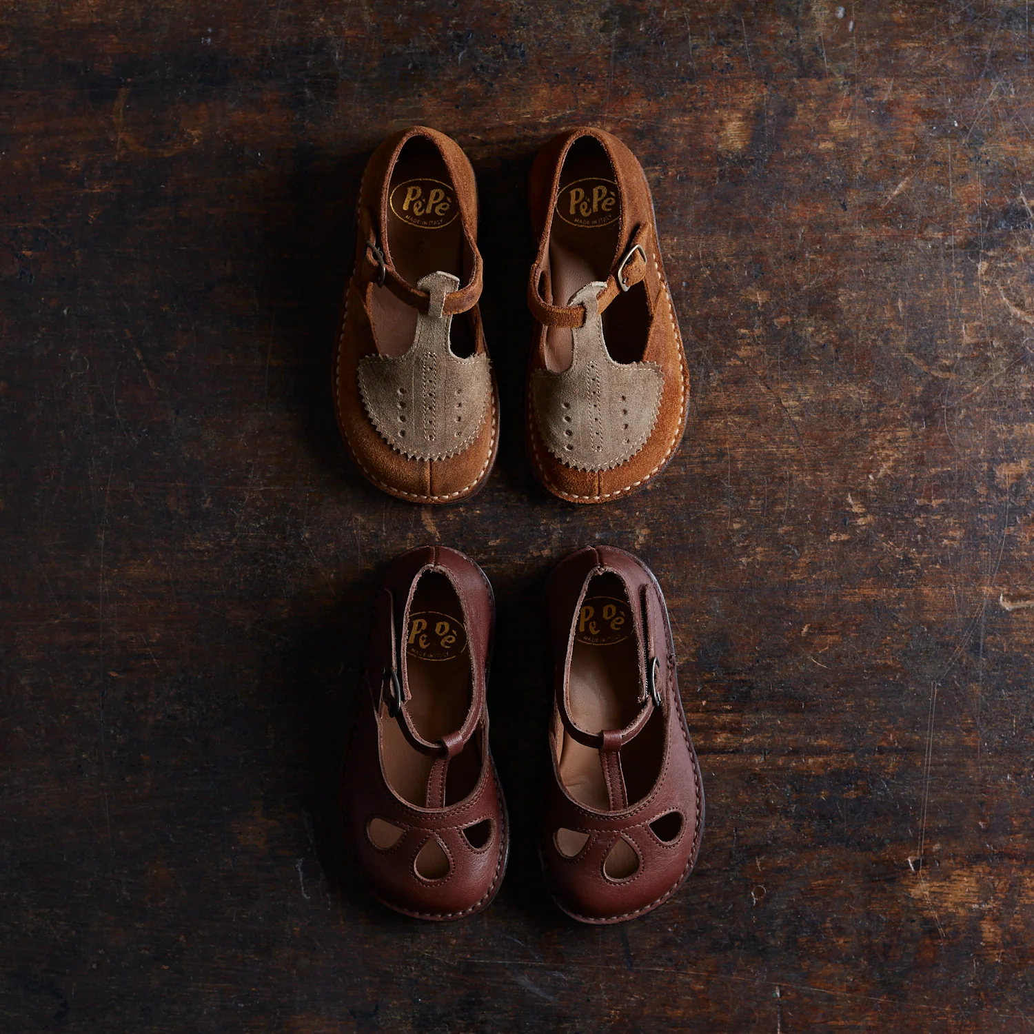 Toddler & Kids Suede Laura T-Bar Shoes - Savanna - Image 3
