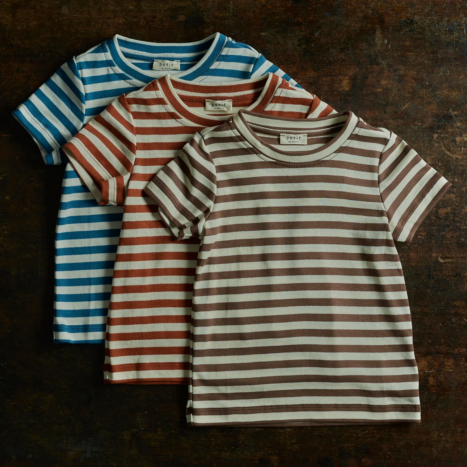 Kids Cotton Andi Tee - Natural/Rust Stripe - Image 2