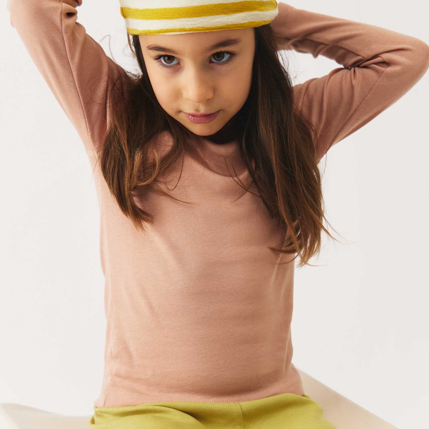 Kids Cotton LS Top - Dusty Pink