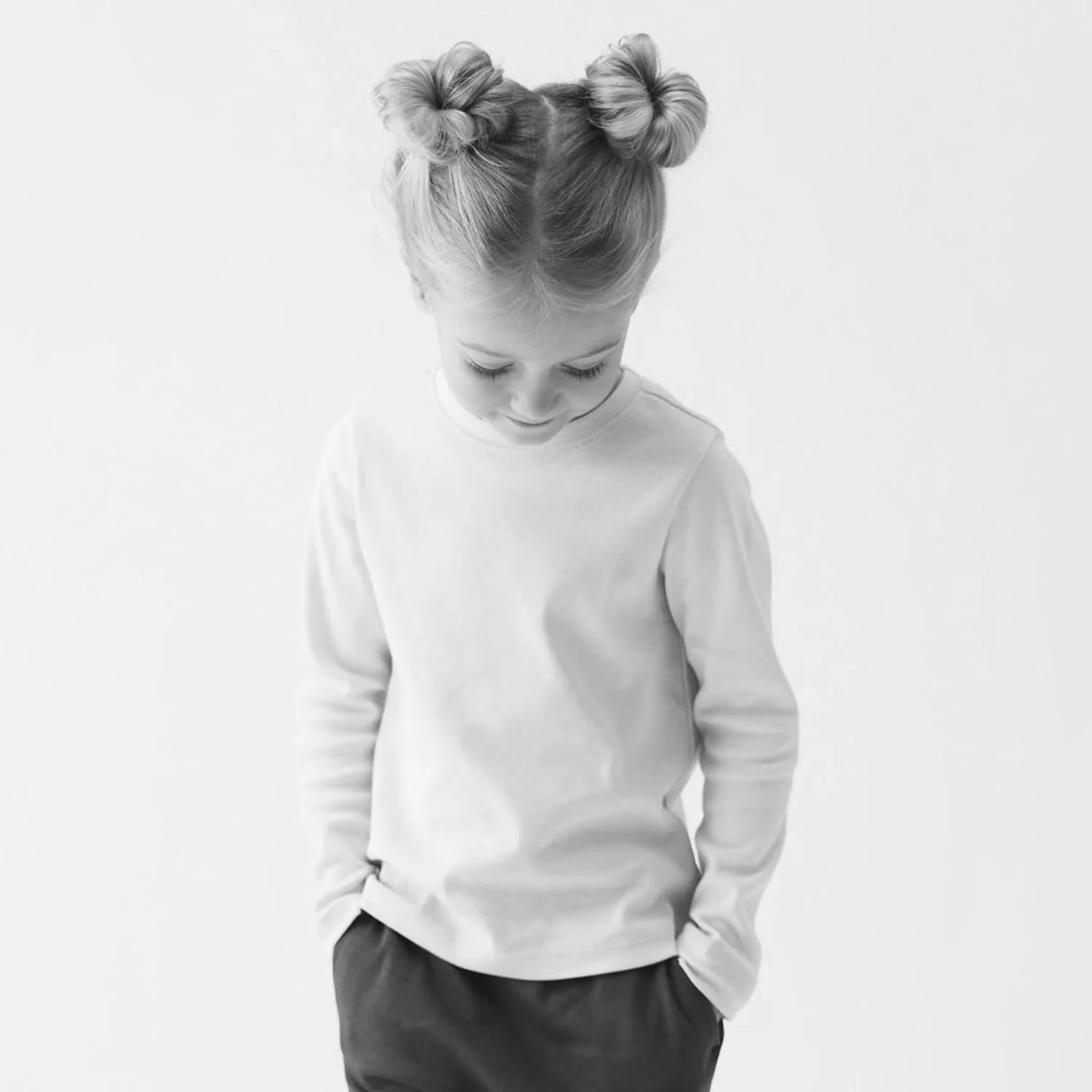 Kids Cotton LS Top - Light Khaki - Image 2