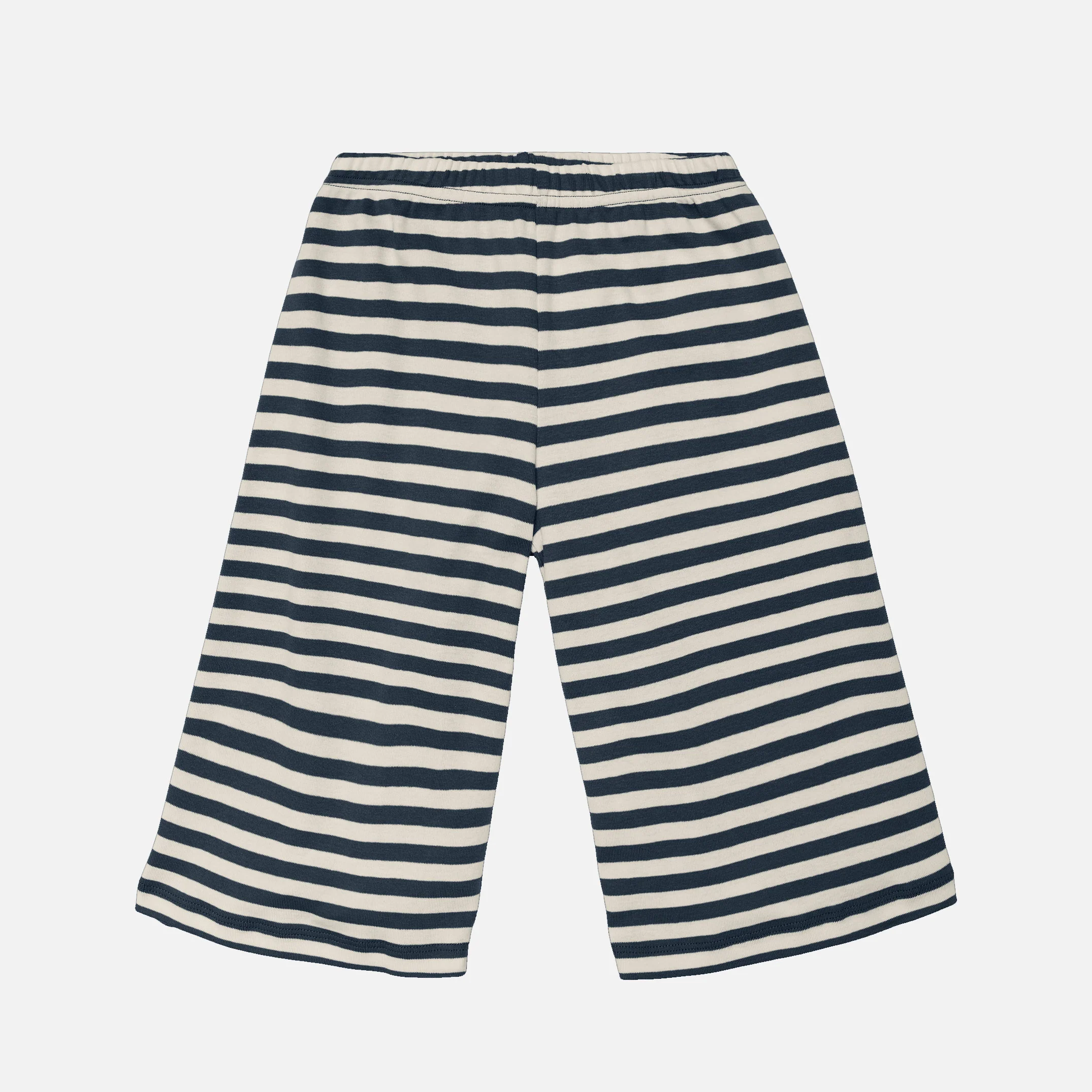 Kids Cotton Wide Leg Trousers - Natural/Charcoal