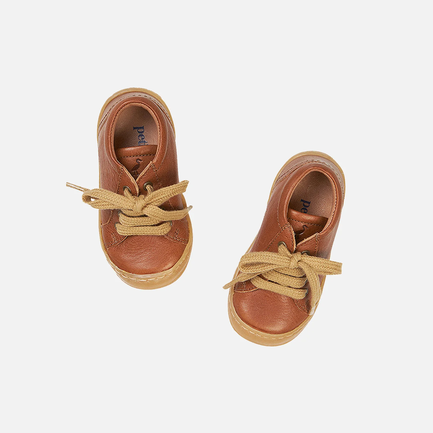 Toddler Leather Lace Shoes - Cognac - Image 10
