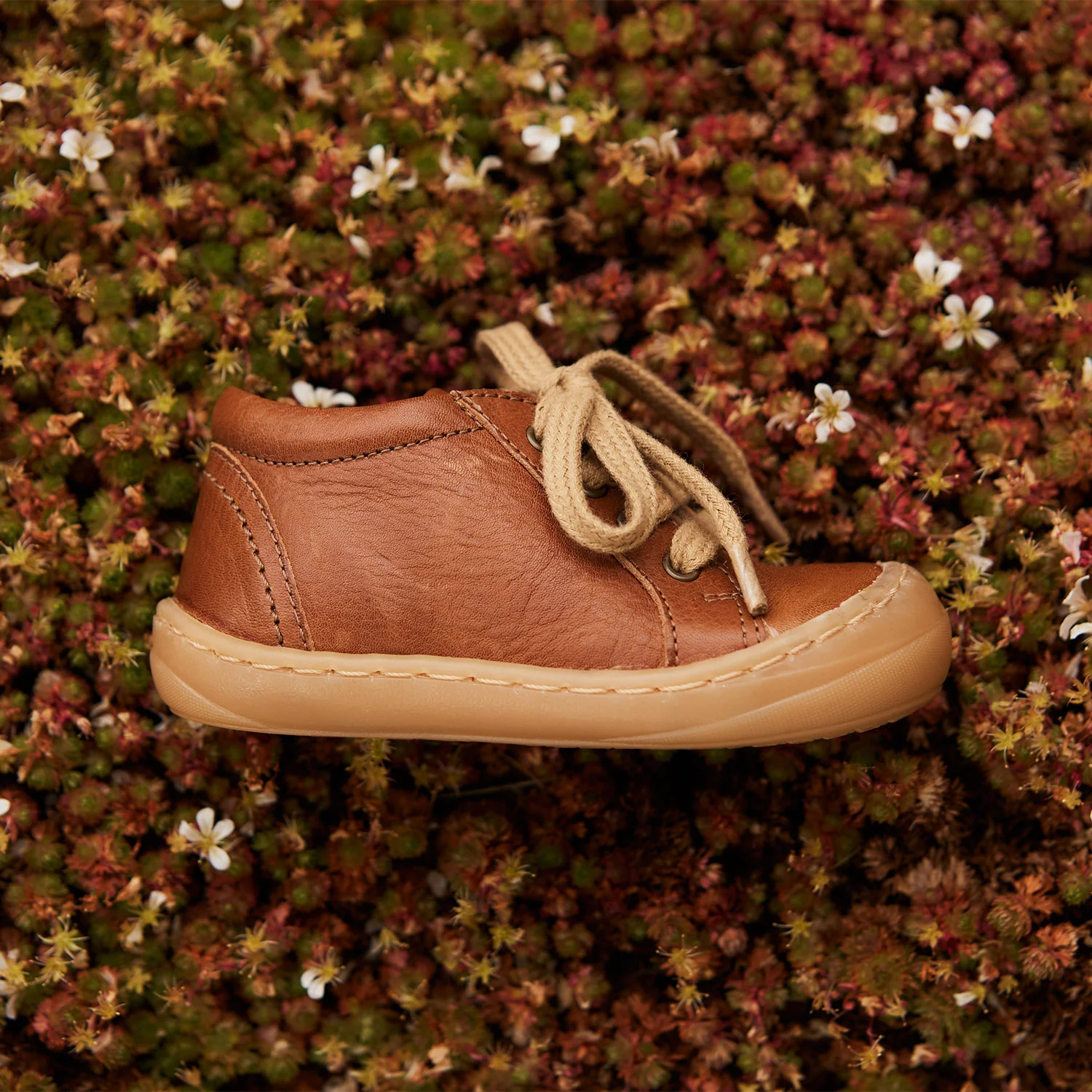 Toddler Leather Lace Shoes - Cognac - Image 3