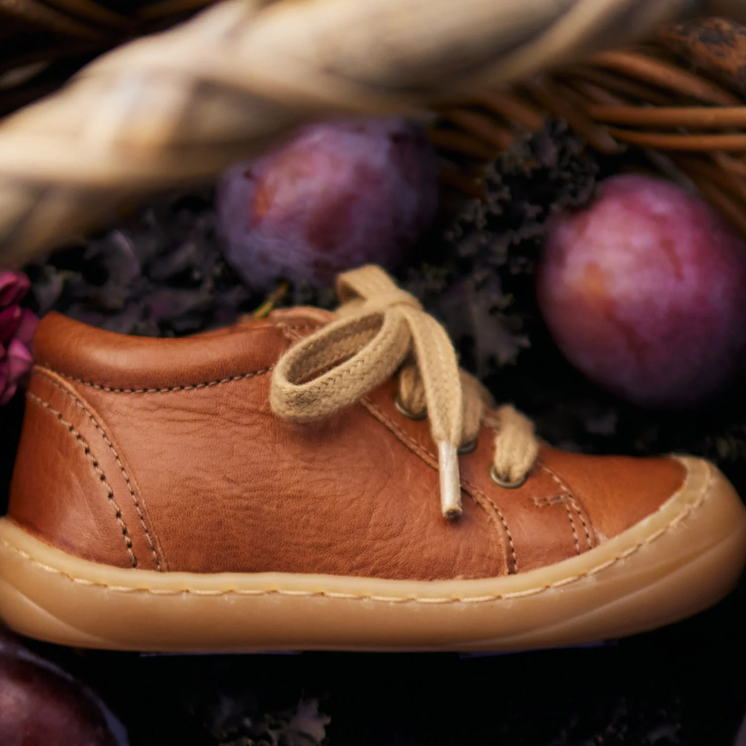 Toddler Leather Lace Shoes - Cognac - Image 5