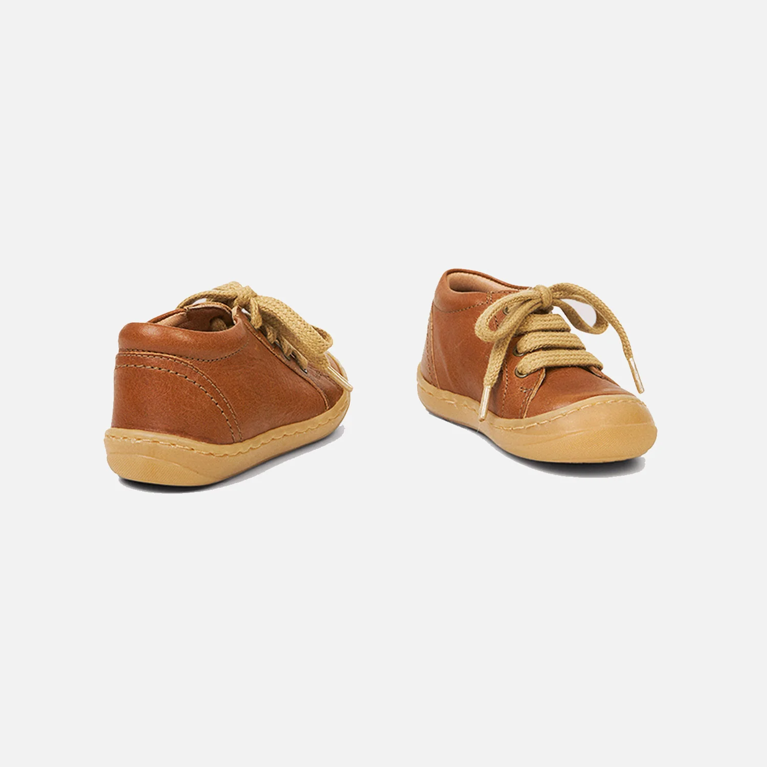 Toddler Leather Lace Shoes - Cognac - Image 9