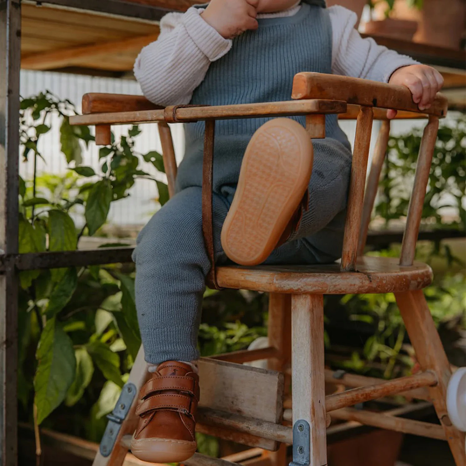 Toddler Leather Velcro Shoes - Cognac - Image 4
