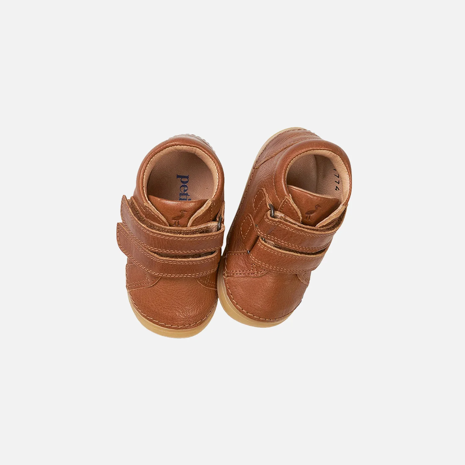 Toddler Leather Velcro Shoes - Cognac - Image 7