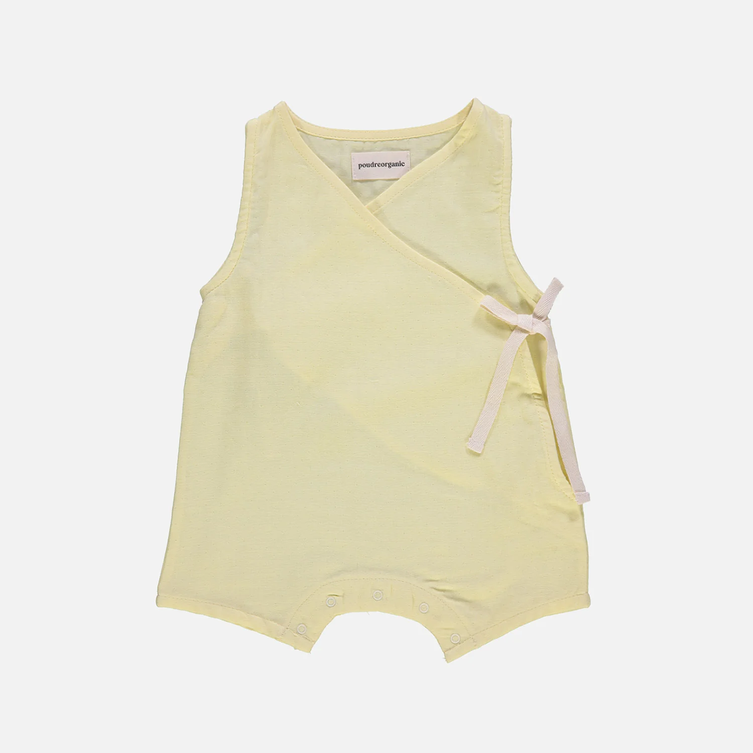 Baby Cotton Clematite Wrap Romper - Pastel Yellow - Image 2