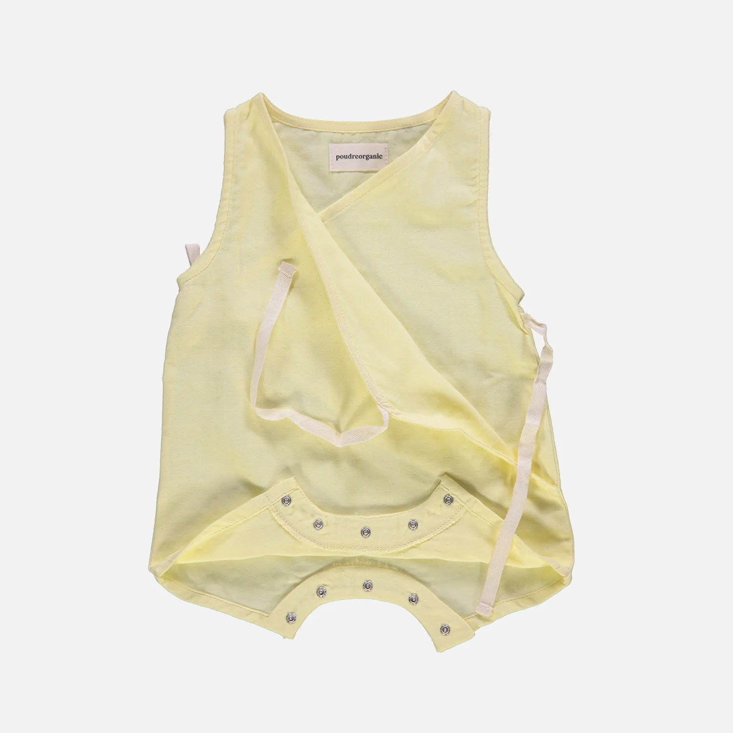 Baby Cotton Clematite Wrap Romper - Pastel Yellow - Image 4