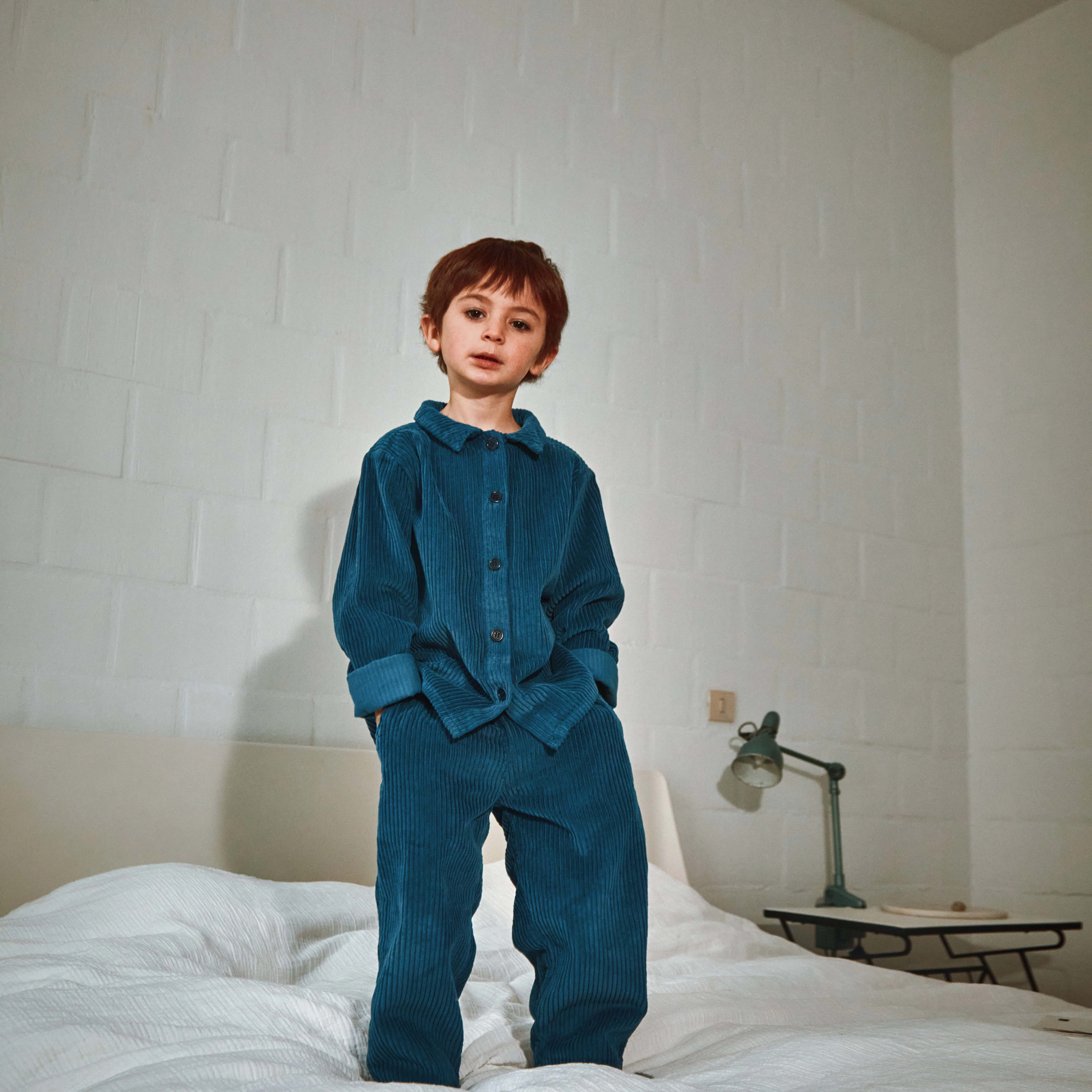 Kids Cotton Corduroy Belladone Shirt - Dark Denim