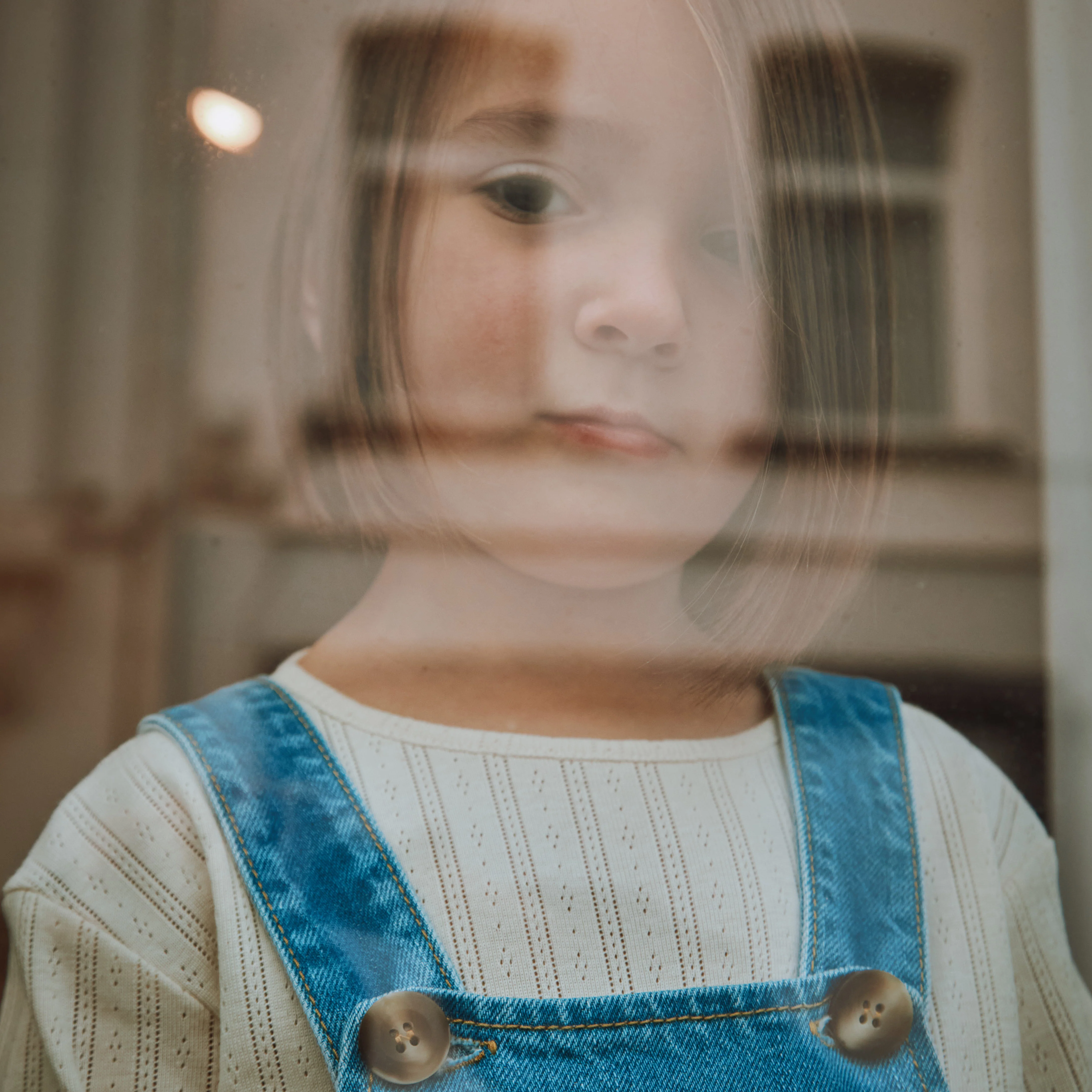 Kids Cotton Denim Quetsch Dungarees - Light Blue - Image 3