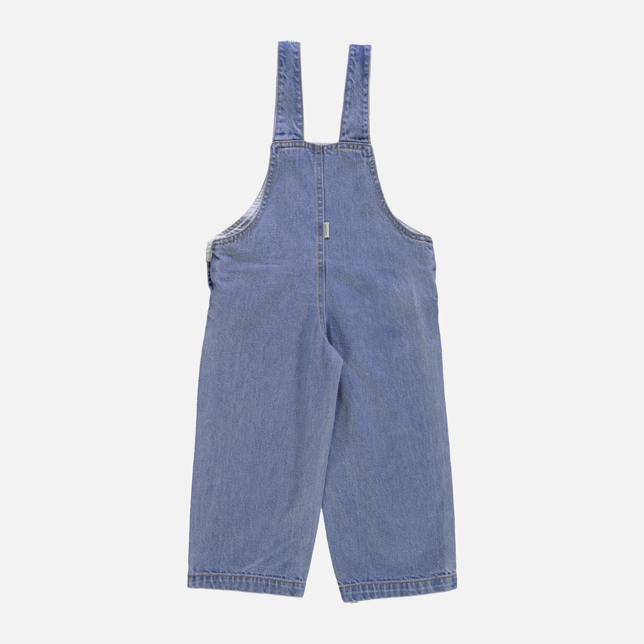 Kids Cotton Denim Quetsch Dungarees - Light Blue - Image 5