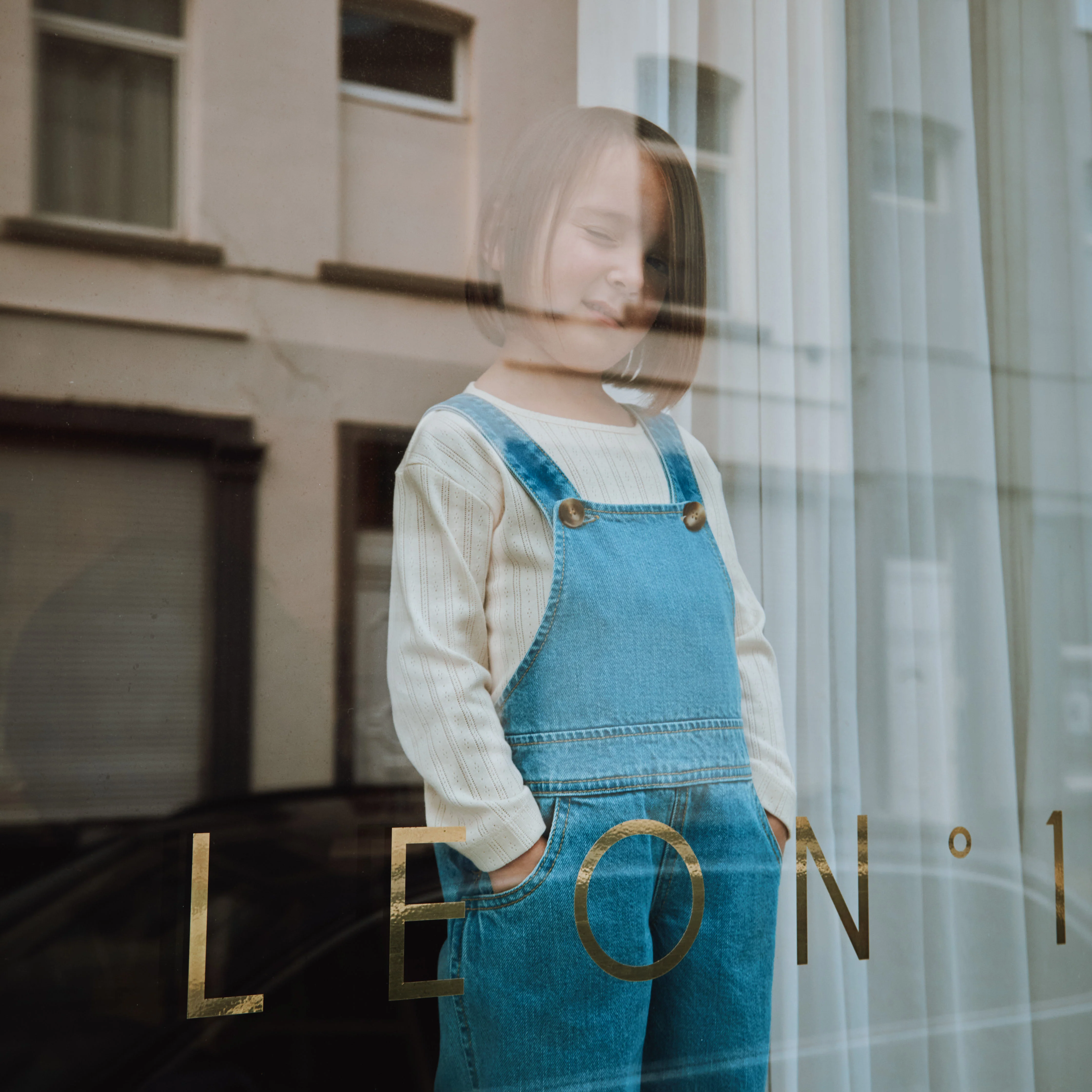 Kids Cotton Denim Quetsch Dungarees - Light Blue - Image 7