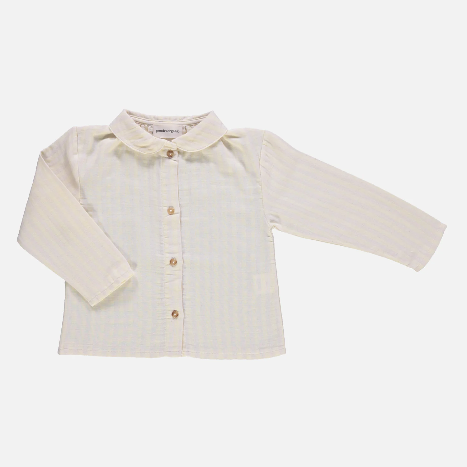 Kids Cotton Bambou Blouse - Pastel Yellow/Almond Milk Stripe - Image 2
