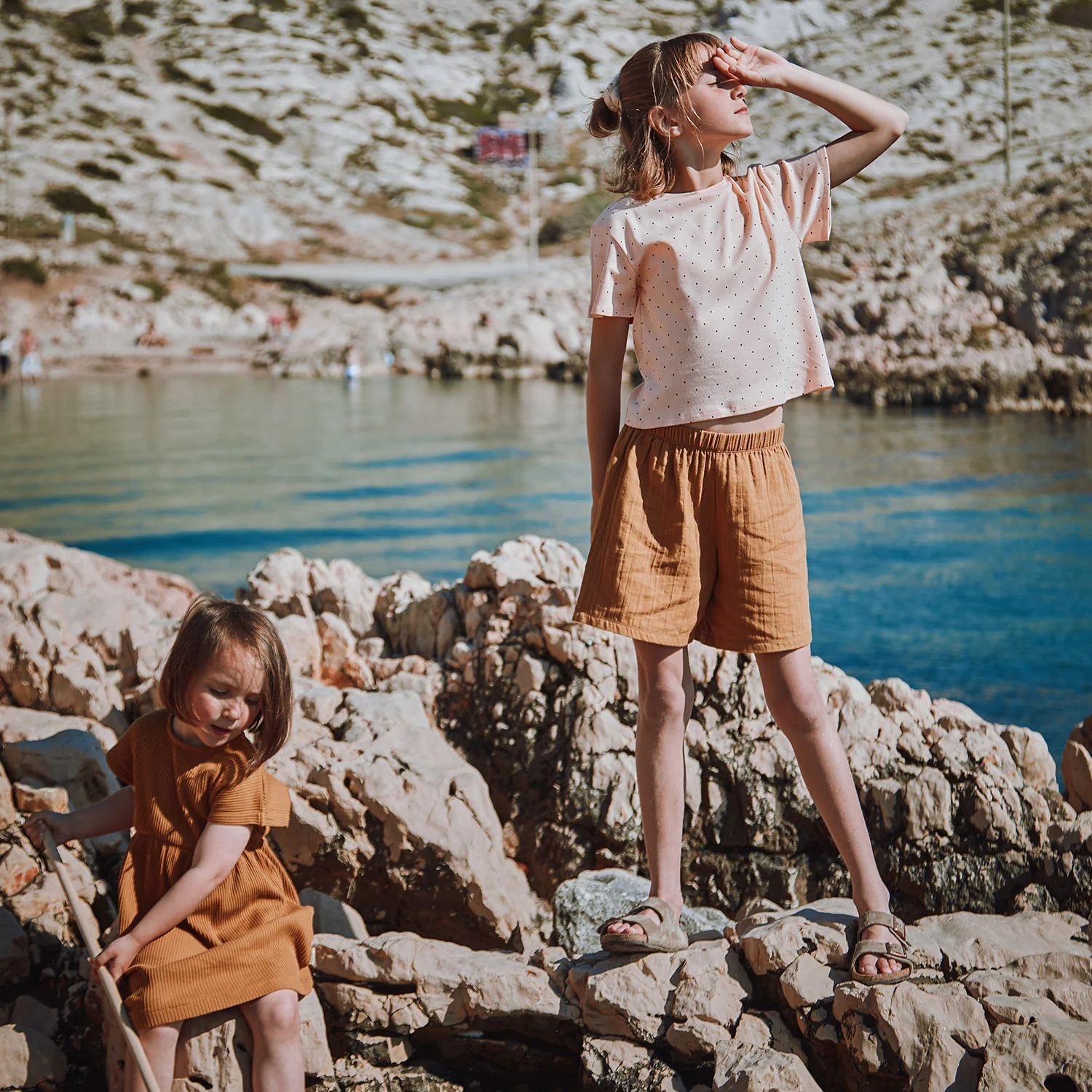 Kids Cotton Gui Shorts - Bone Brown - Image 3
