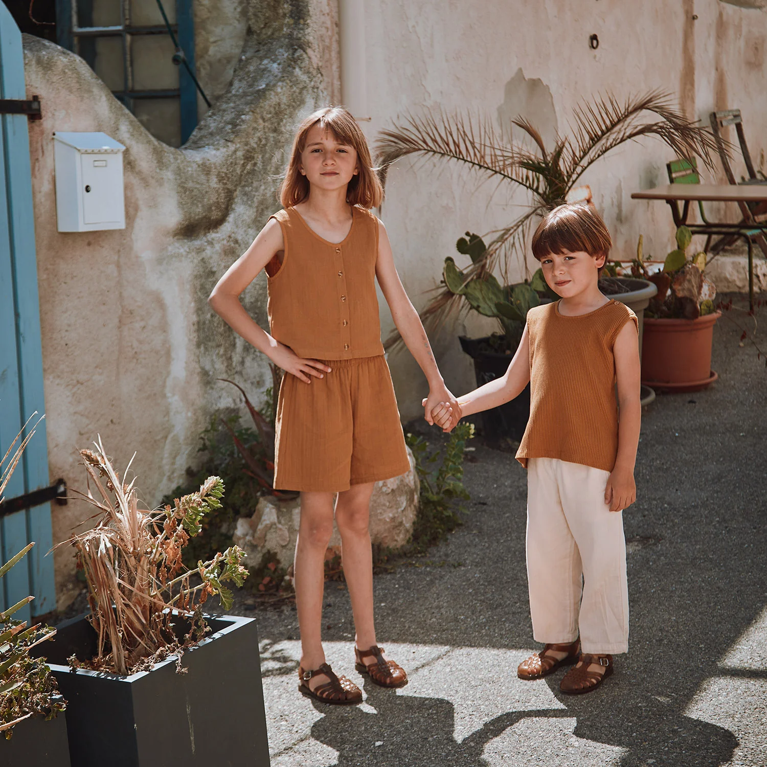Kids Cotton Gui Shorts - Bone Brown - Image 4