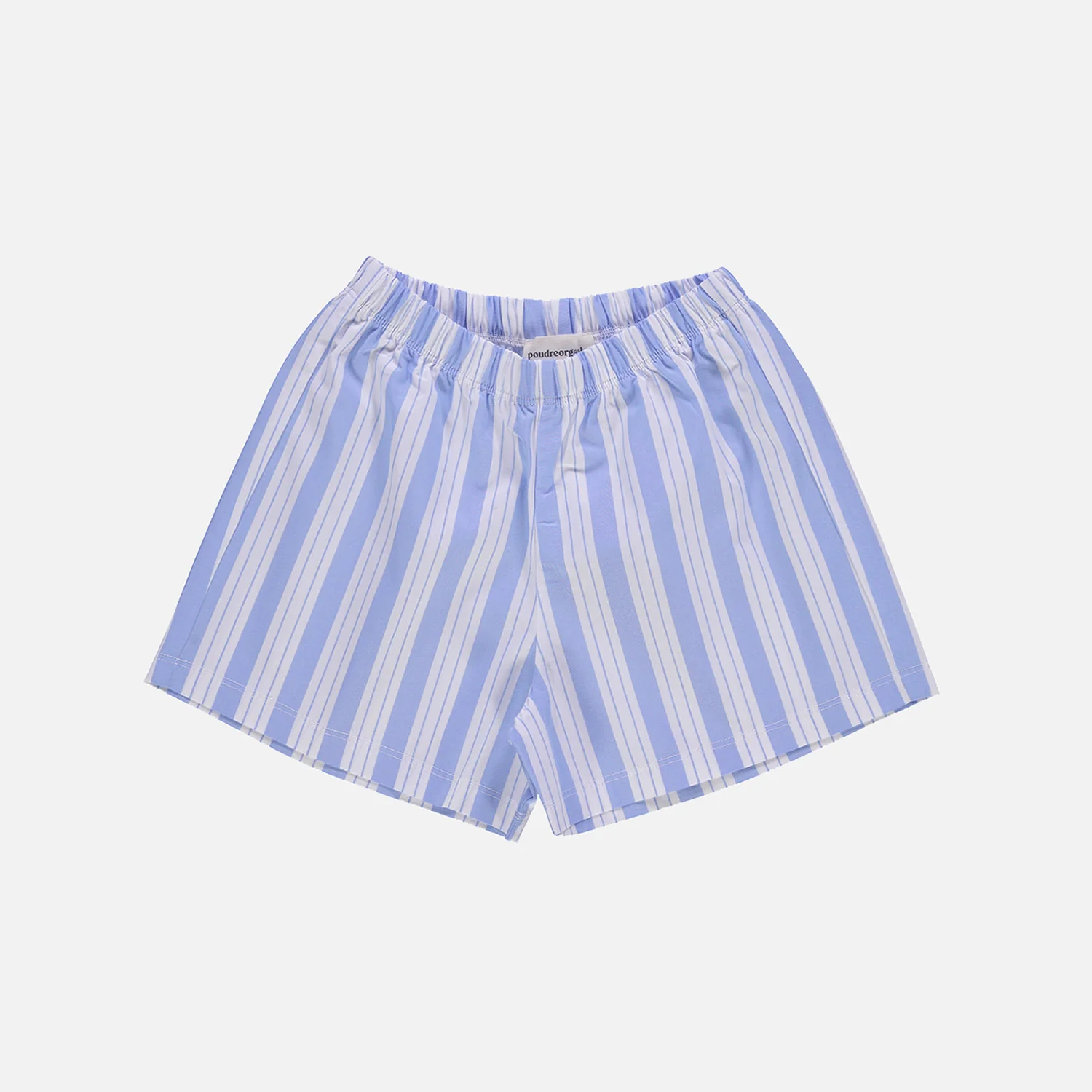 Kids Cotton Poplin Gui Shorts - Wide Blue/White Stripe - Image 2