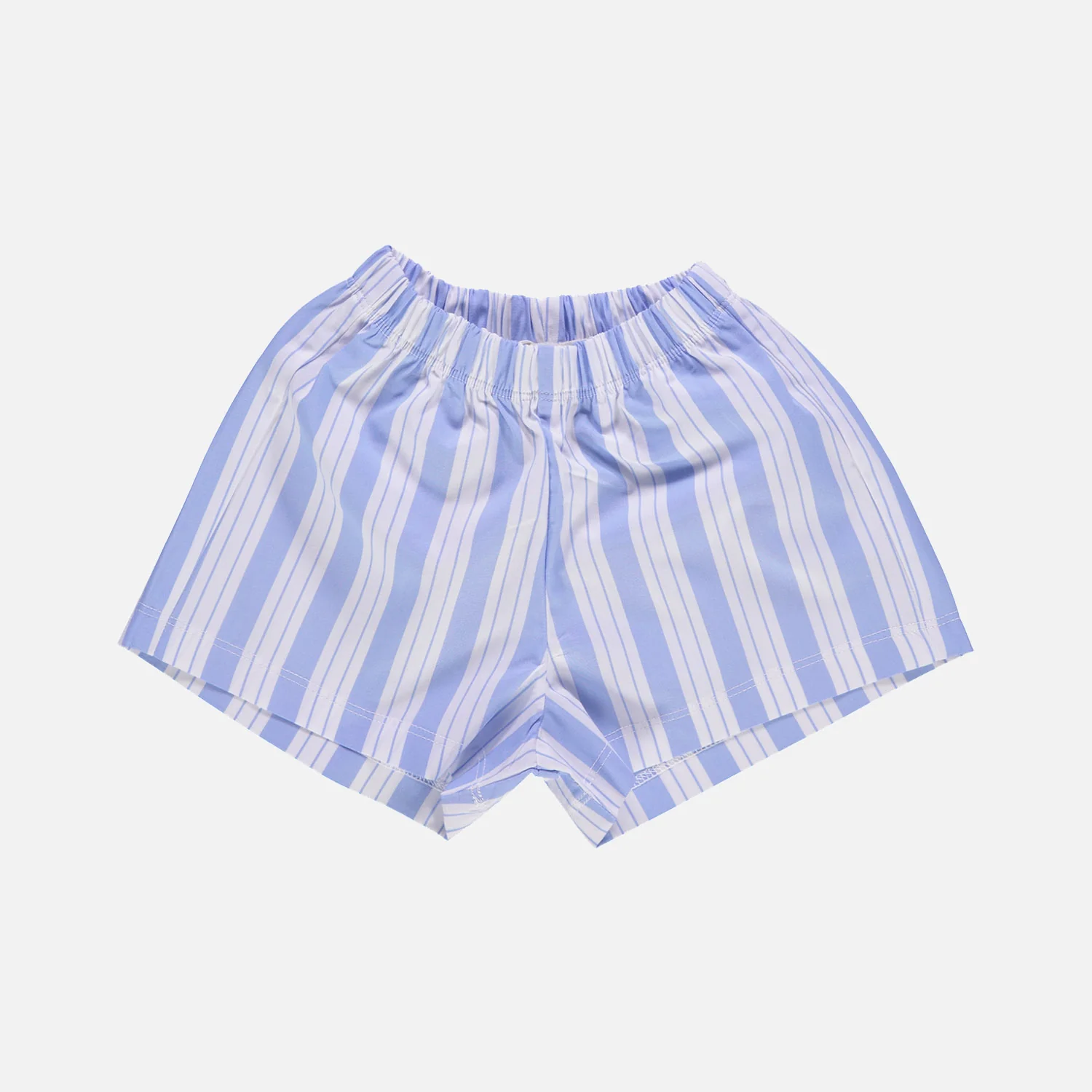 Kids Cotton Poplin Gui Shorts - Wide Blue/White Stripe - Image 5