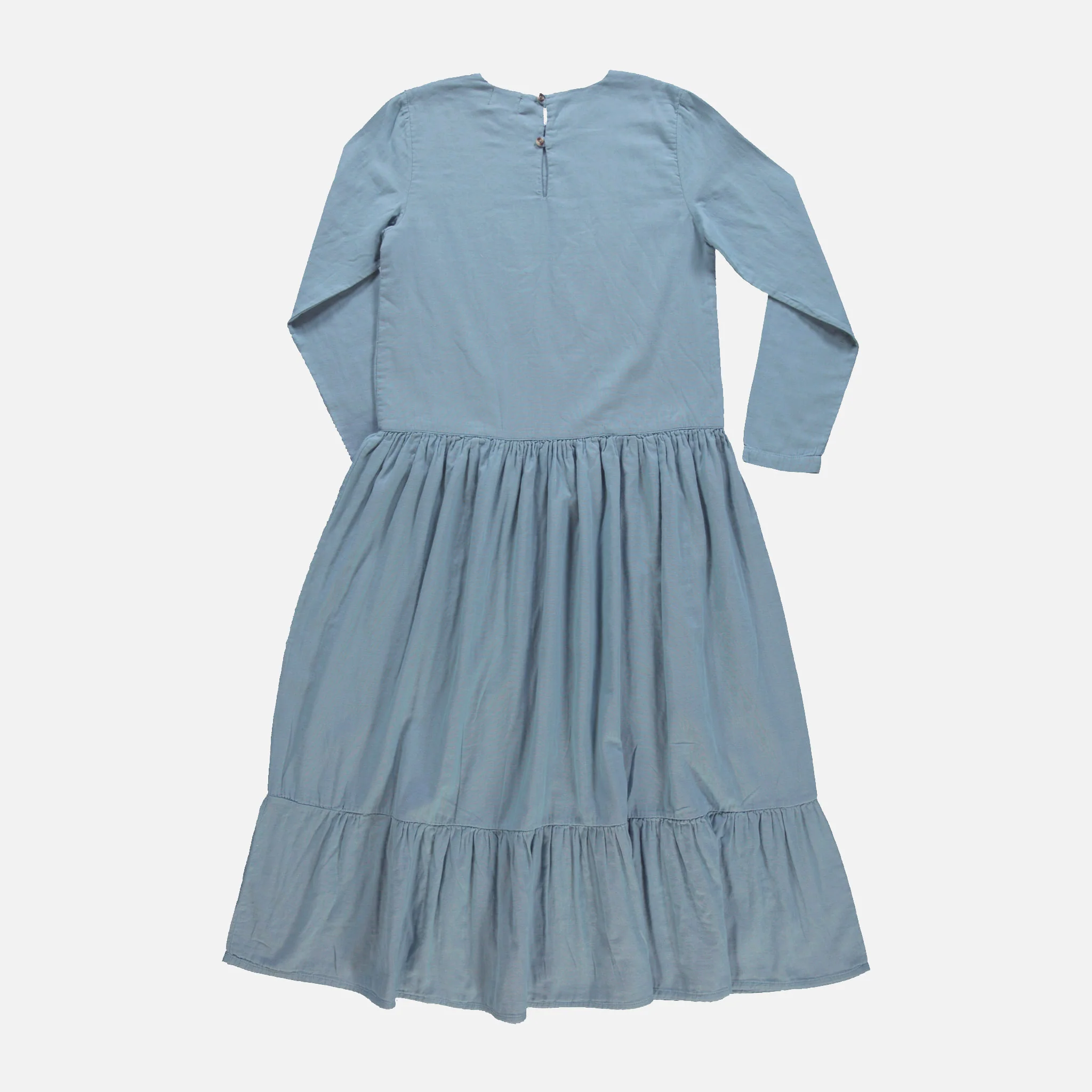 Women's Cotton Gaura Dress - Faded Denim - Image 4