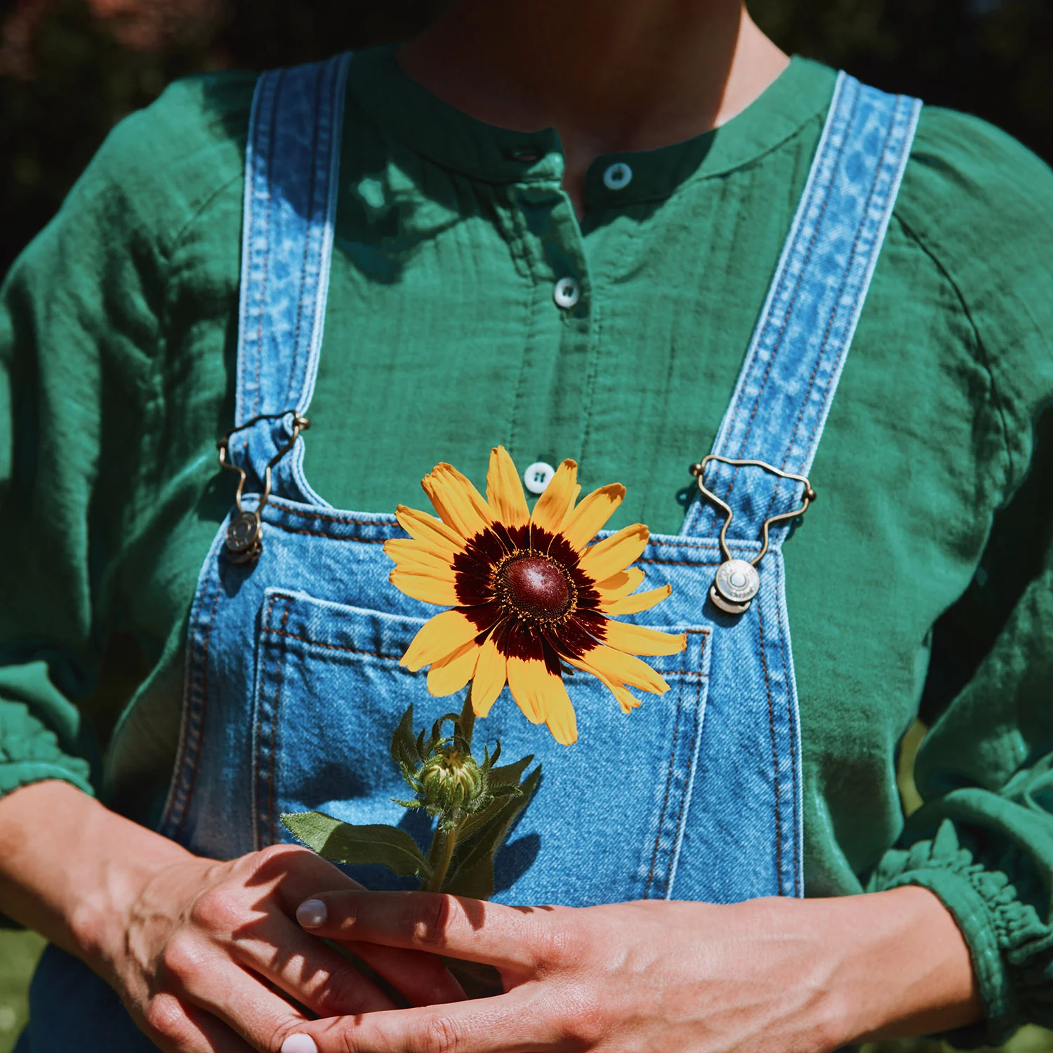 Women's Cotton Onagre Blouse - Deep Grass Green - Image 2