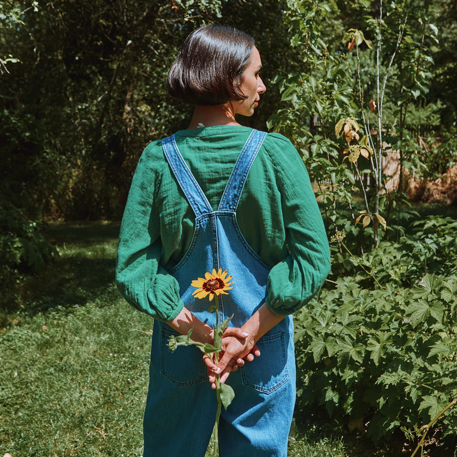 Women's Cotton Onagre Blouse - Deep Grass Green - Image 5