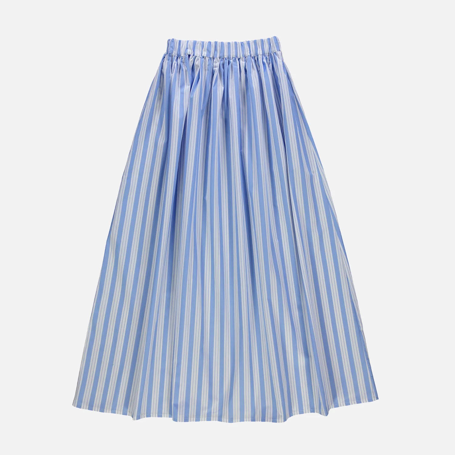 Women's Cotton Poplin Chia Skirt - Wide Blue/White Stripe - Image 3