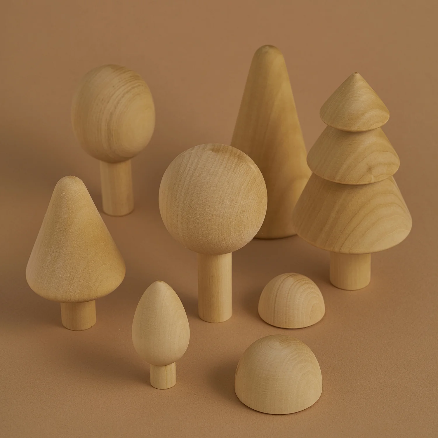 Handmade Wooden Forest Set - Natural
