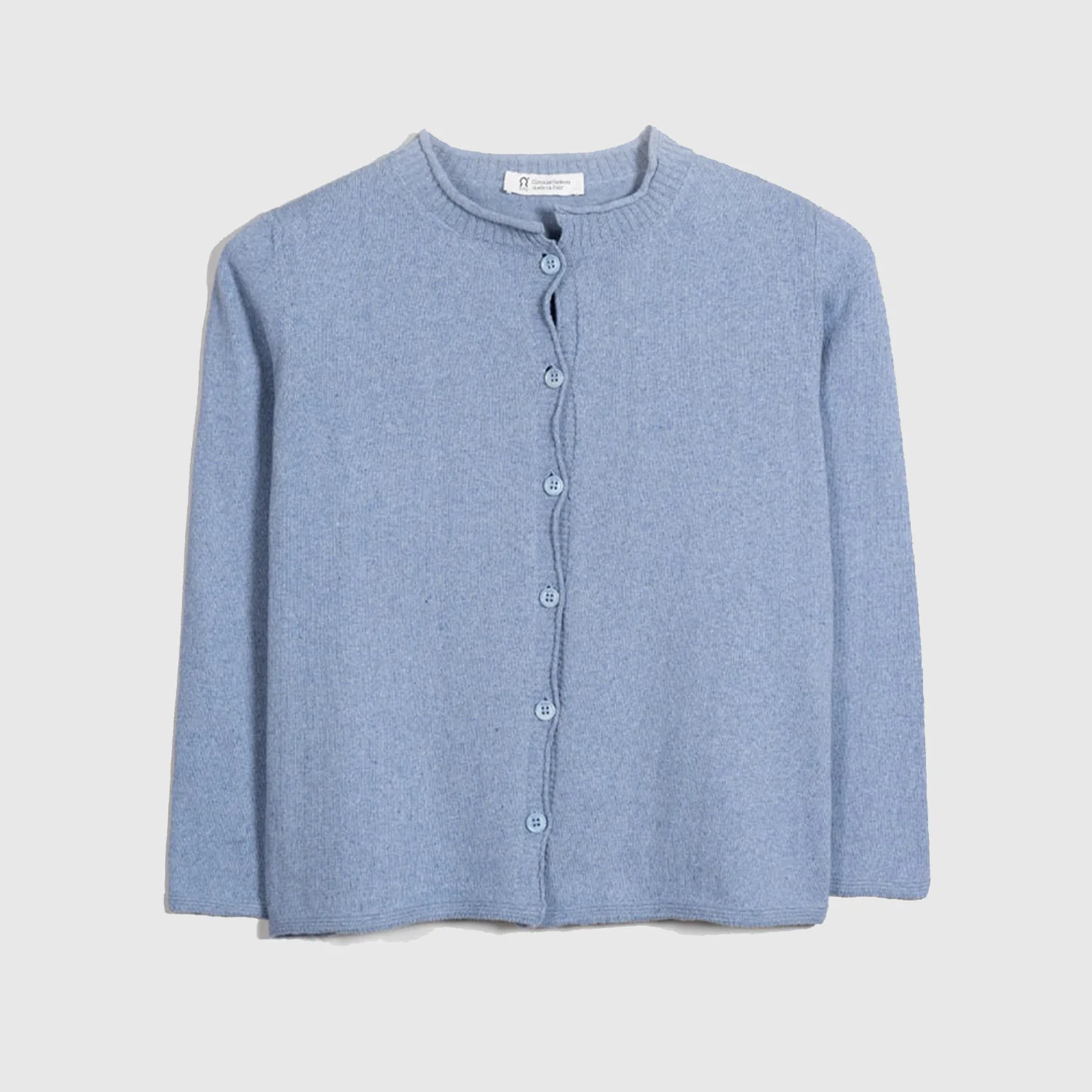 Women's Recycled Cotton 3/4 Sleeve Leda Cardigan - Blue Indigo - Image 3