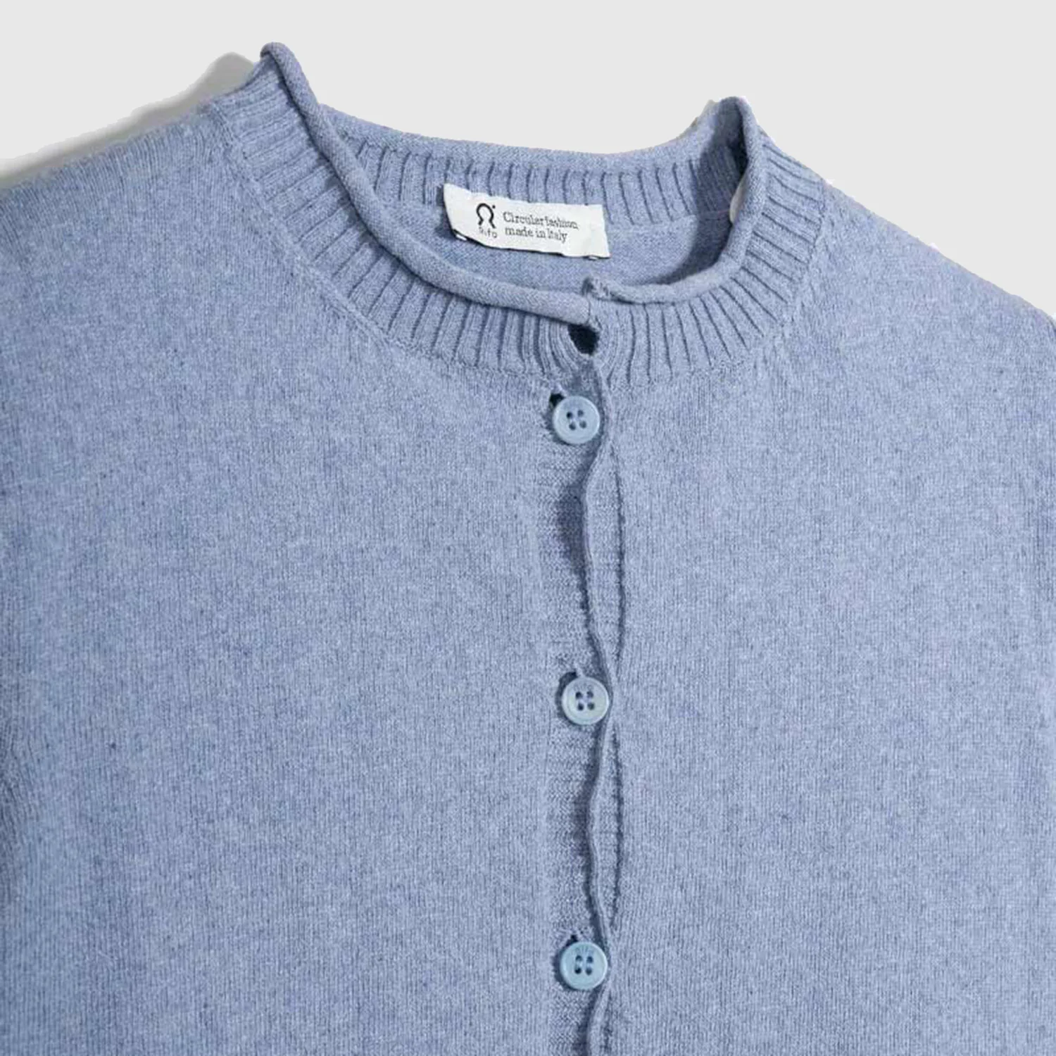 Women's Recycled Cotton 3/4 Sleeve Leda Cardigan - Blue Indigo - Image 4