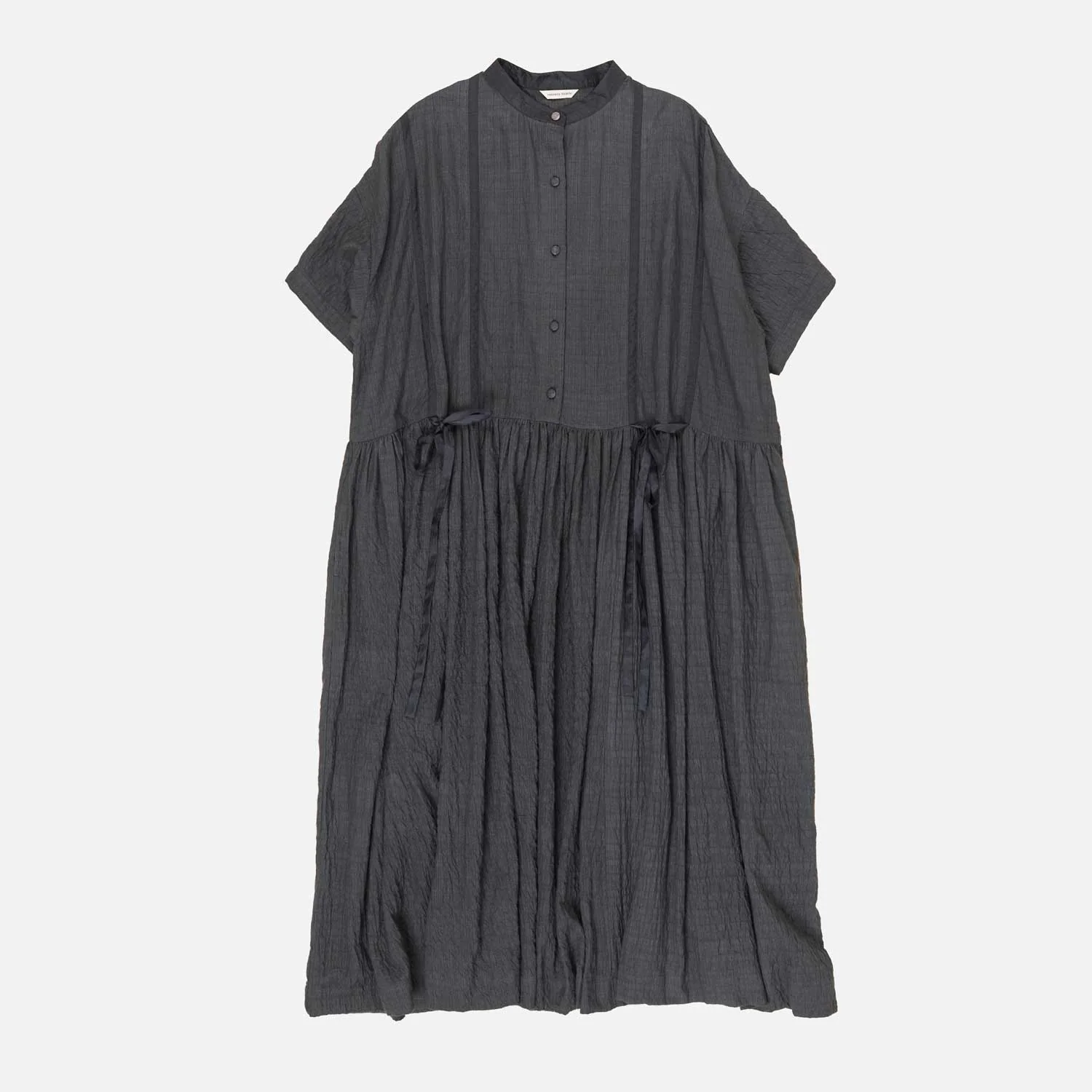 Women's Handloomed Cotton Oversized Mira Dress - Charcoal - Image 3