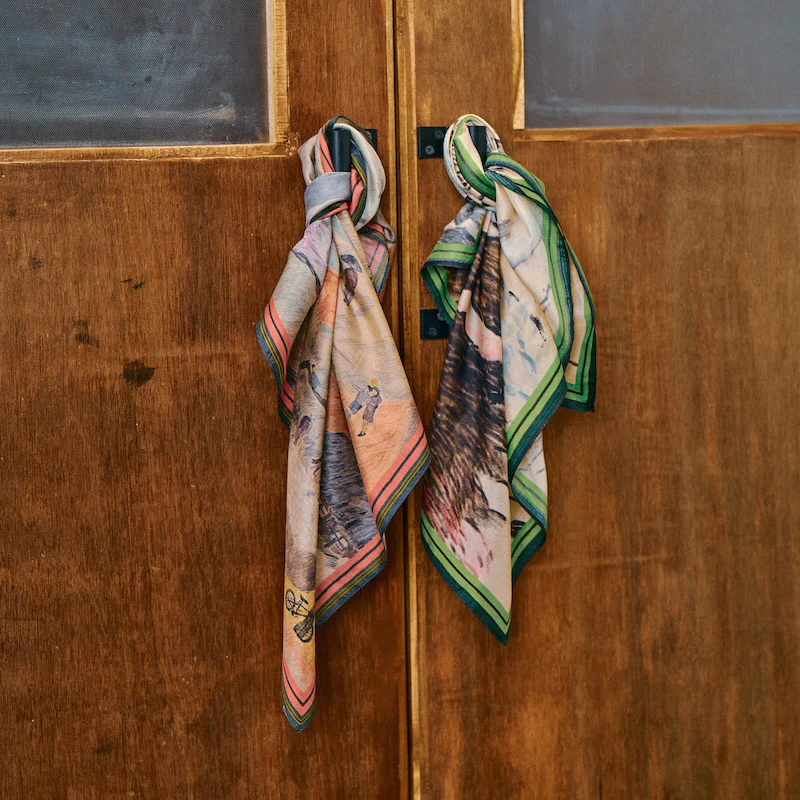 Women's Handloomed Silk Eddy Neckerchief - Cabriolet Day - Image 3