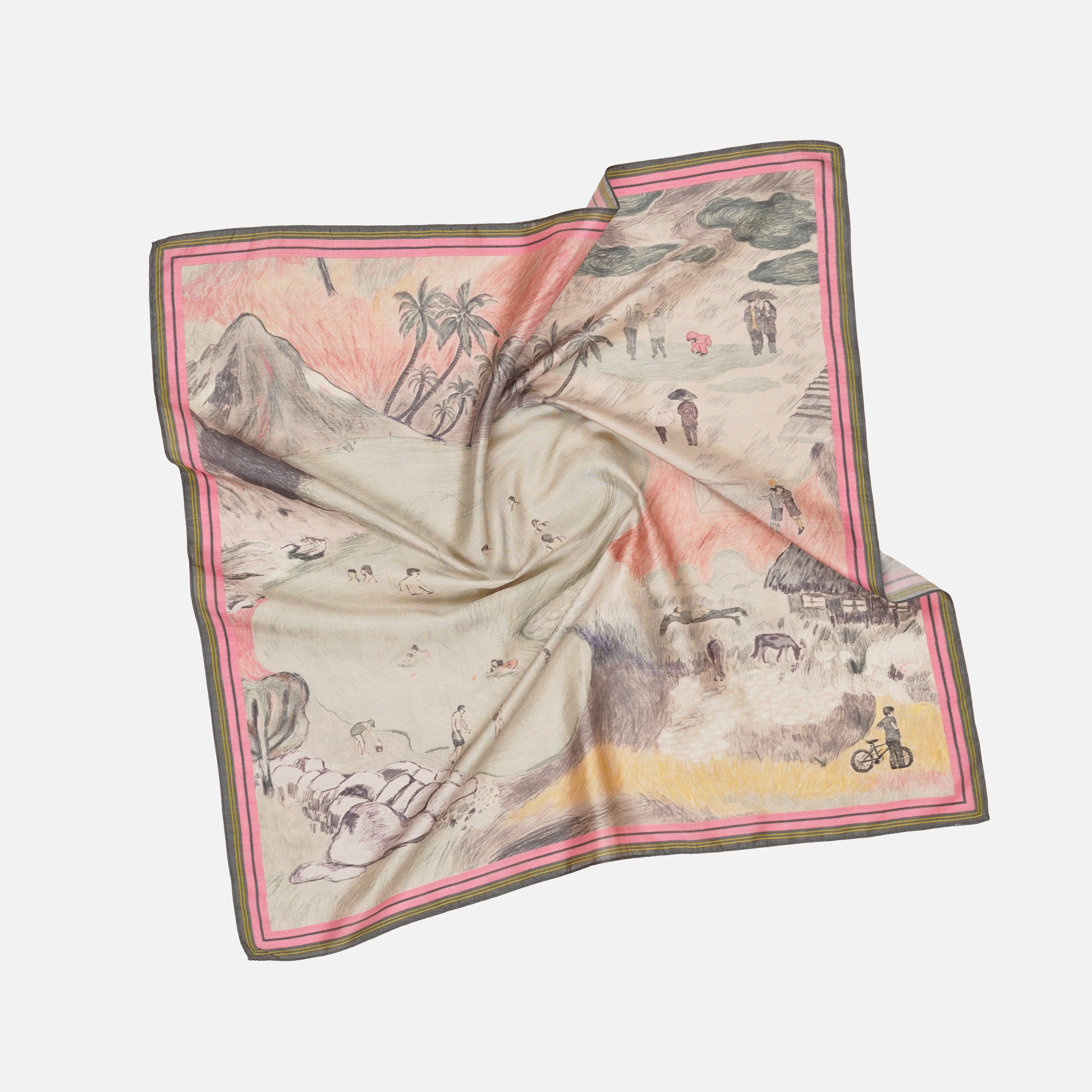 Women's Handloomed Silk Eddy Neckerchief - Cabriolet Day - Image 4