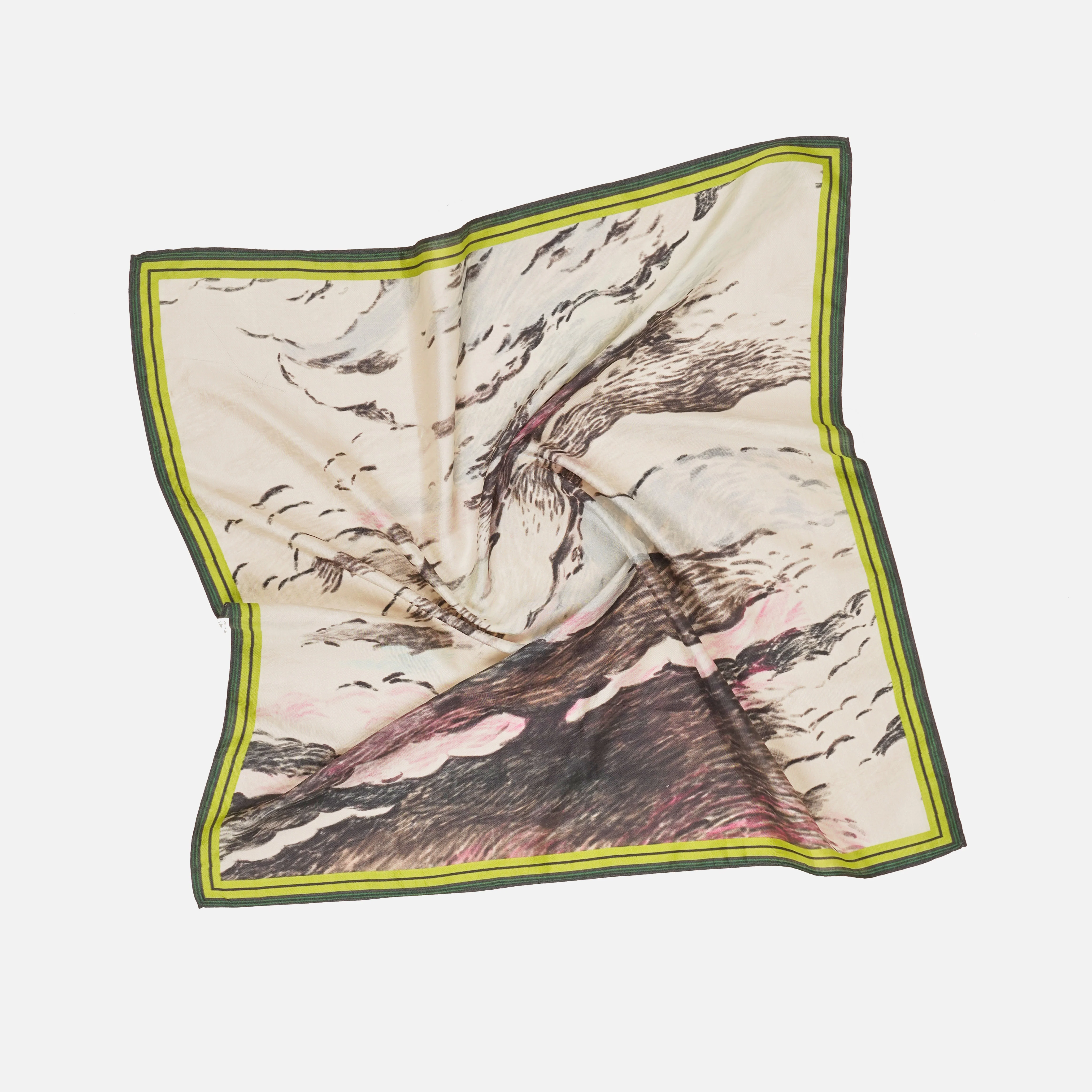 Women's Handloomed Silk Eddy Neckerchief - Passing Clouds - Image 3