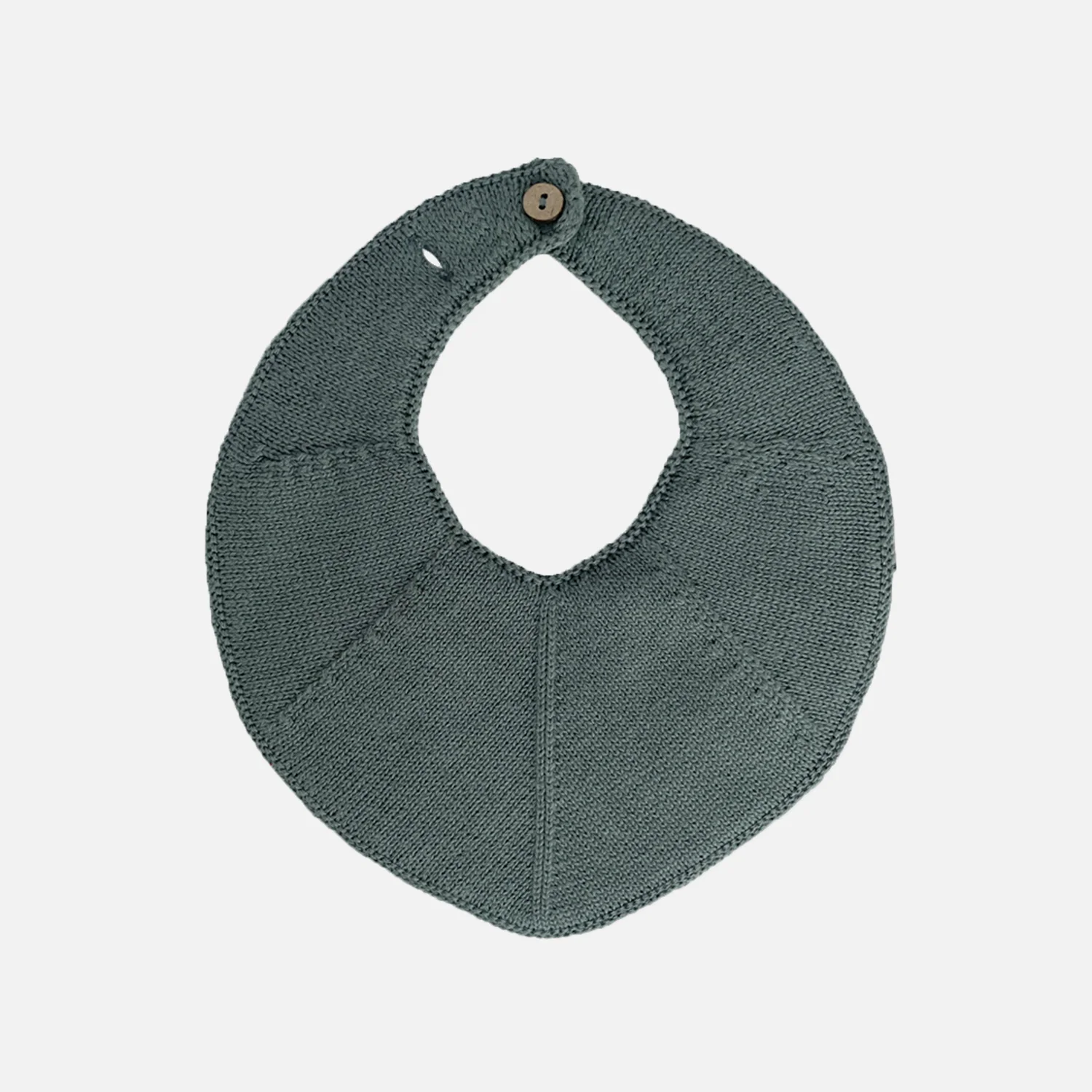 Cotton Knitted Fjola Bib - Silver Pine