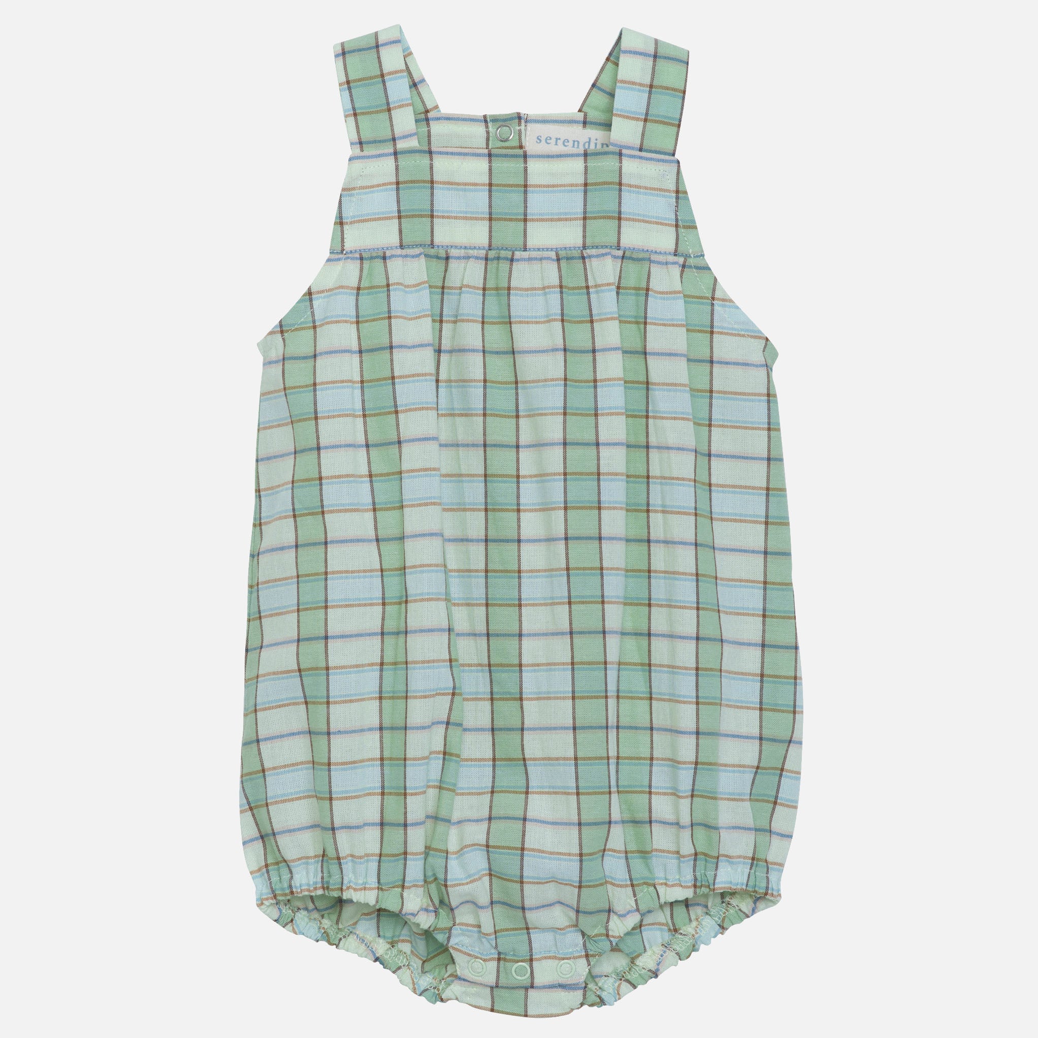 Baby Cotton Romper - Aloe Checks - Image 2