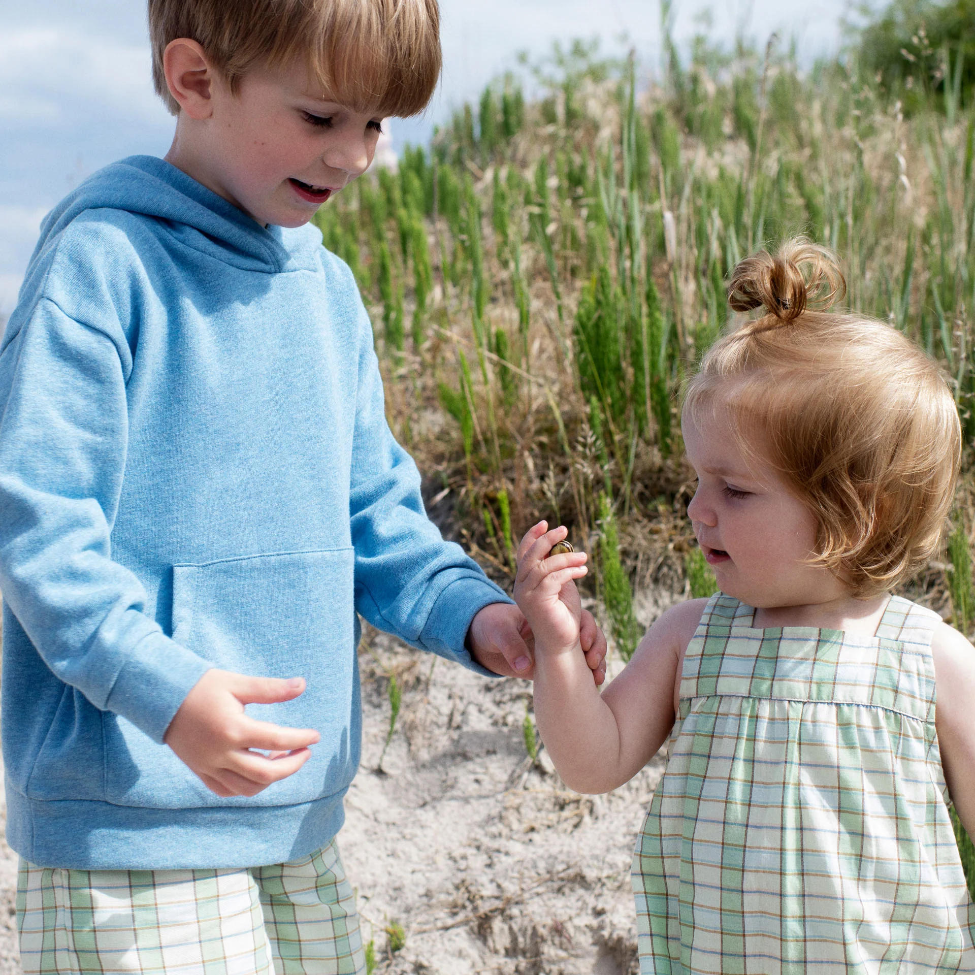 Baby Cotton Romper - Aloe Checks - Image 4