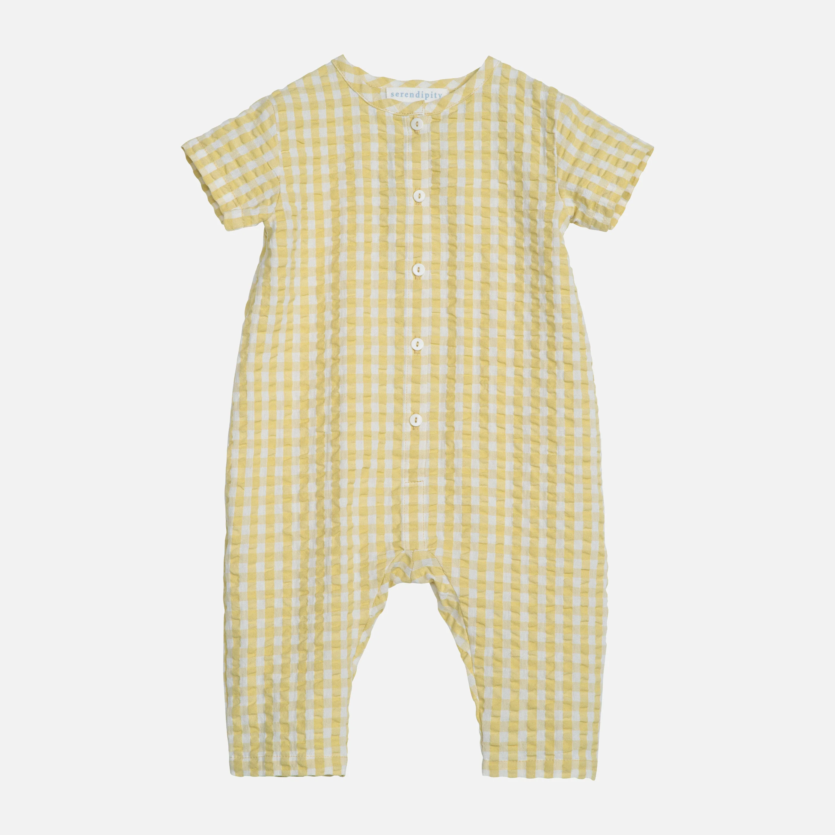 Baby Cotton Crinkle Suit - Lemon Check - Image 2