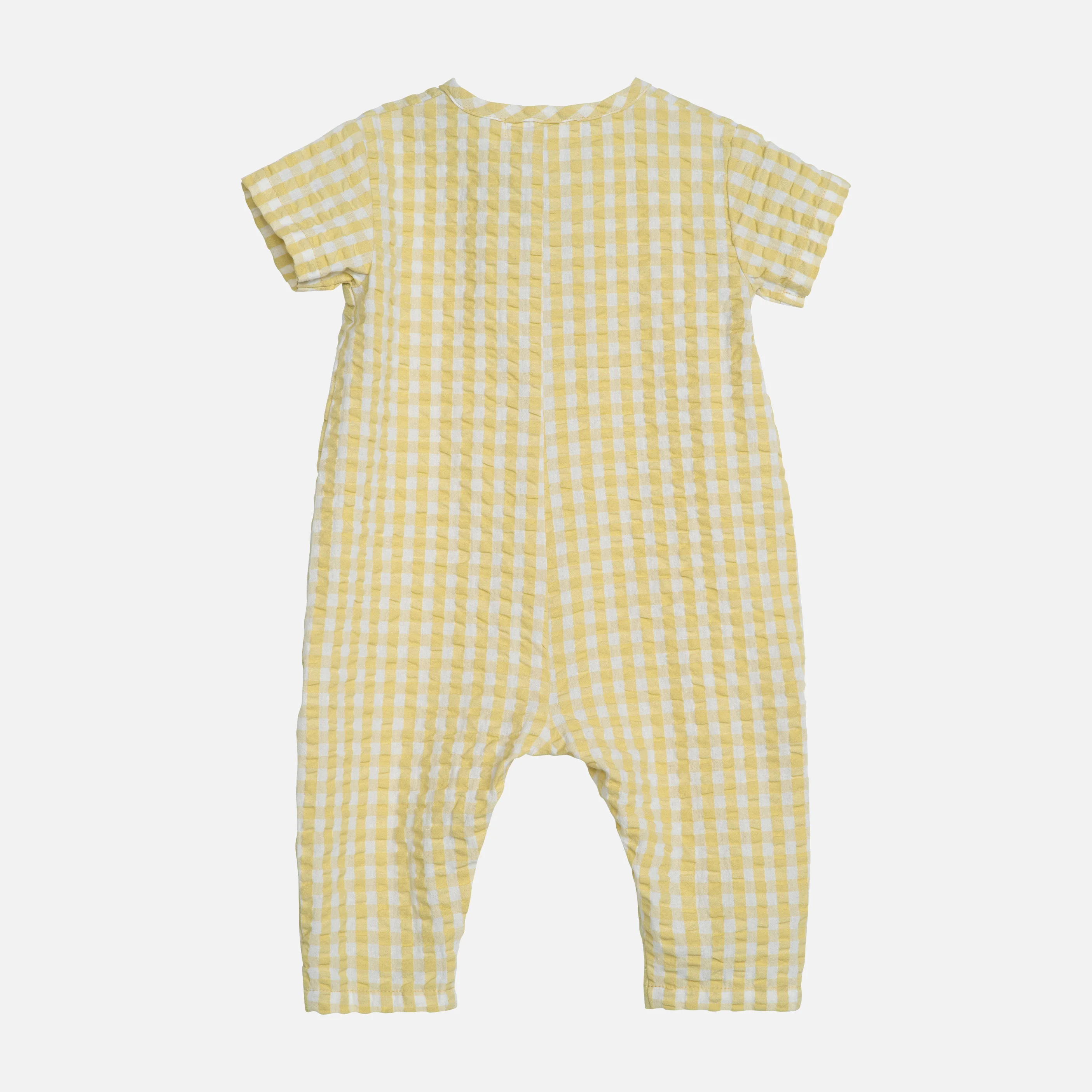 Baby Cotton Crinkle Suit - Lemon Check - Image 3