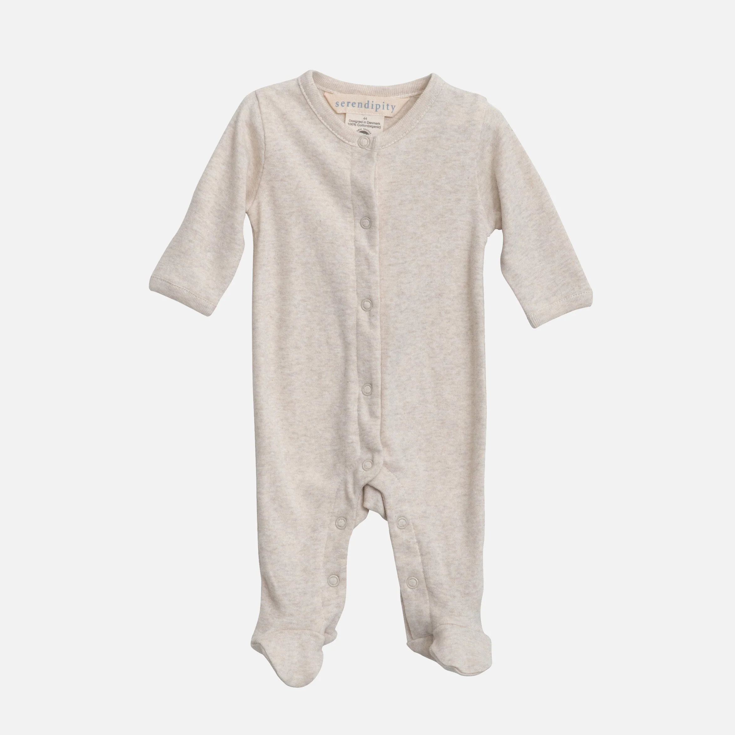 Baby Cotton Newborn Babysuit - Shell Melange - Image 2