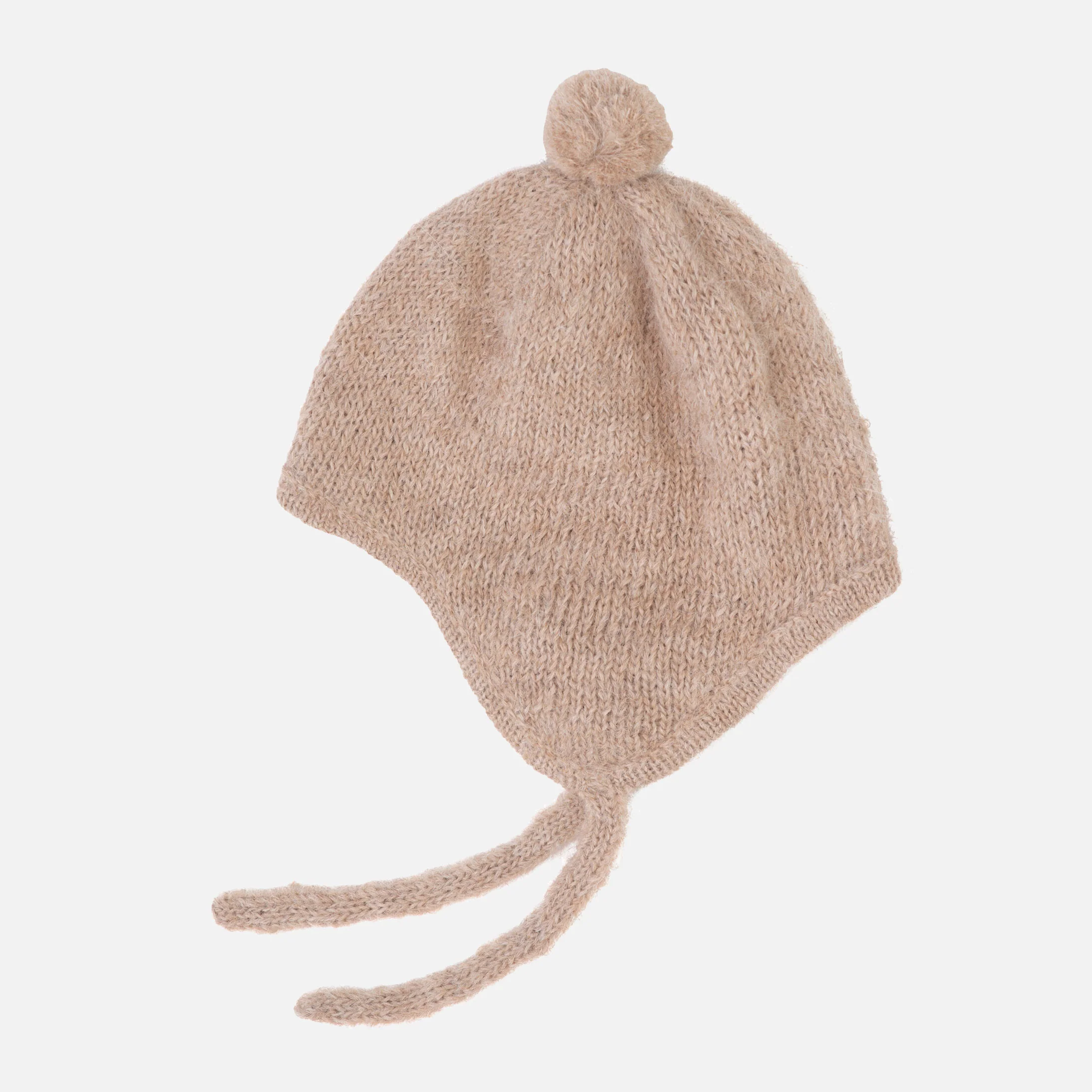 Baby Suri Alpaca Bonnet - Beige - Image 2