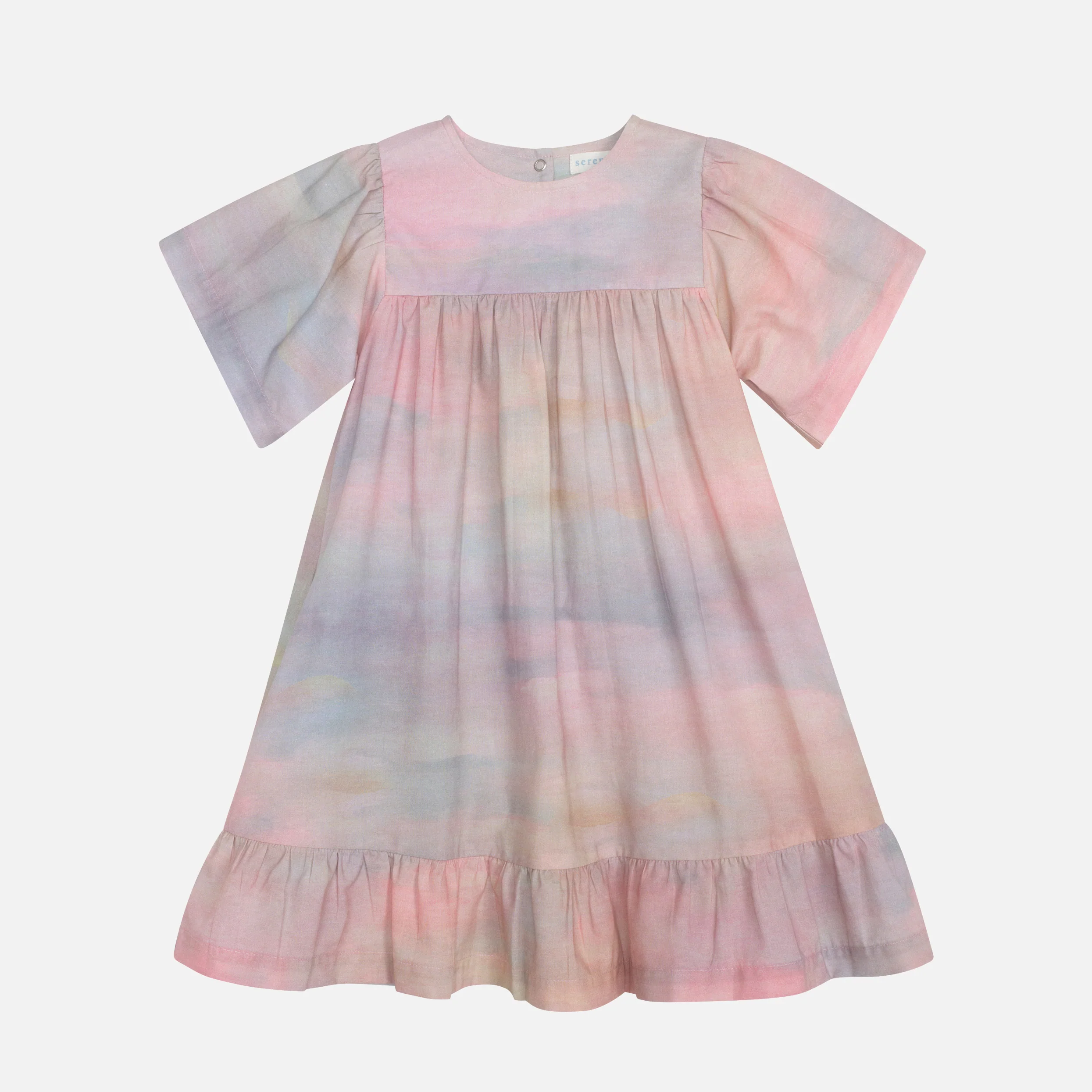 Kids Cotton Flair Dress - Dawn - Image 2